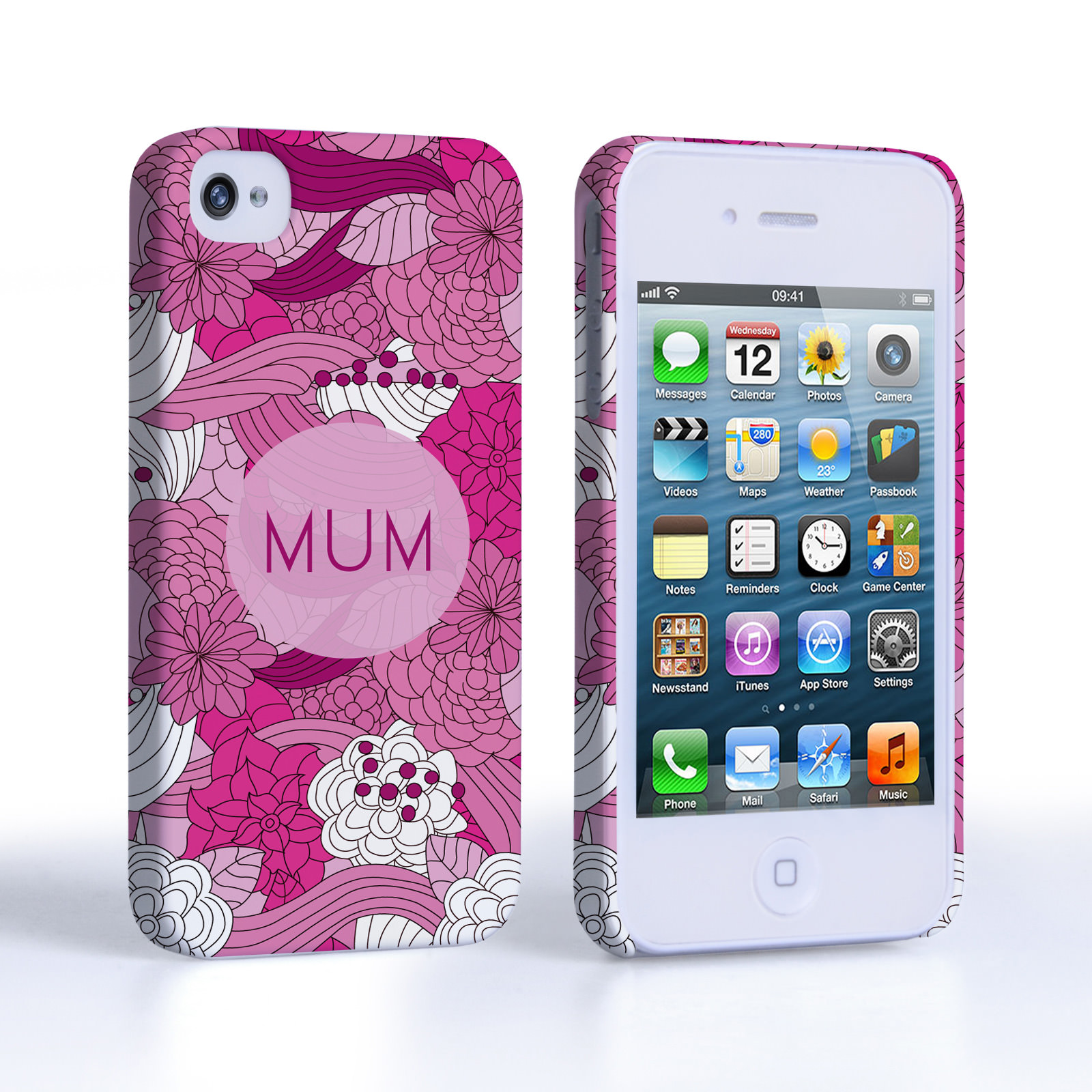 Caseflex iPhone 4 / 4S Retro Swirl Mum Case – Pink
