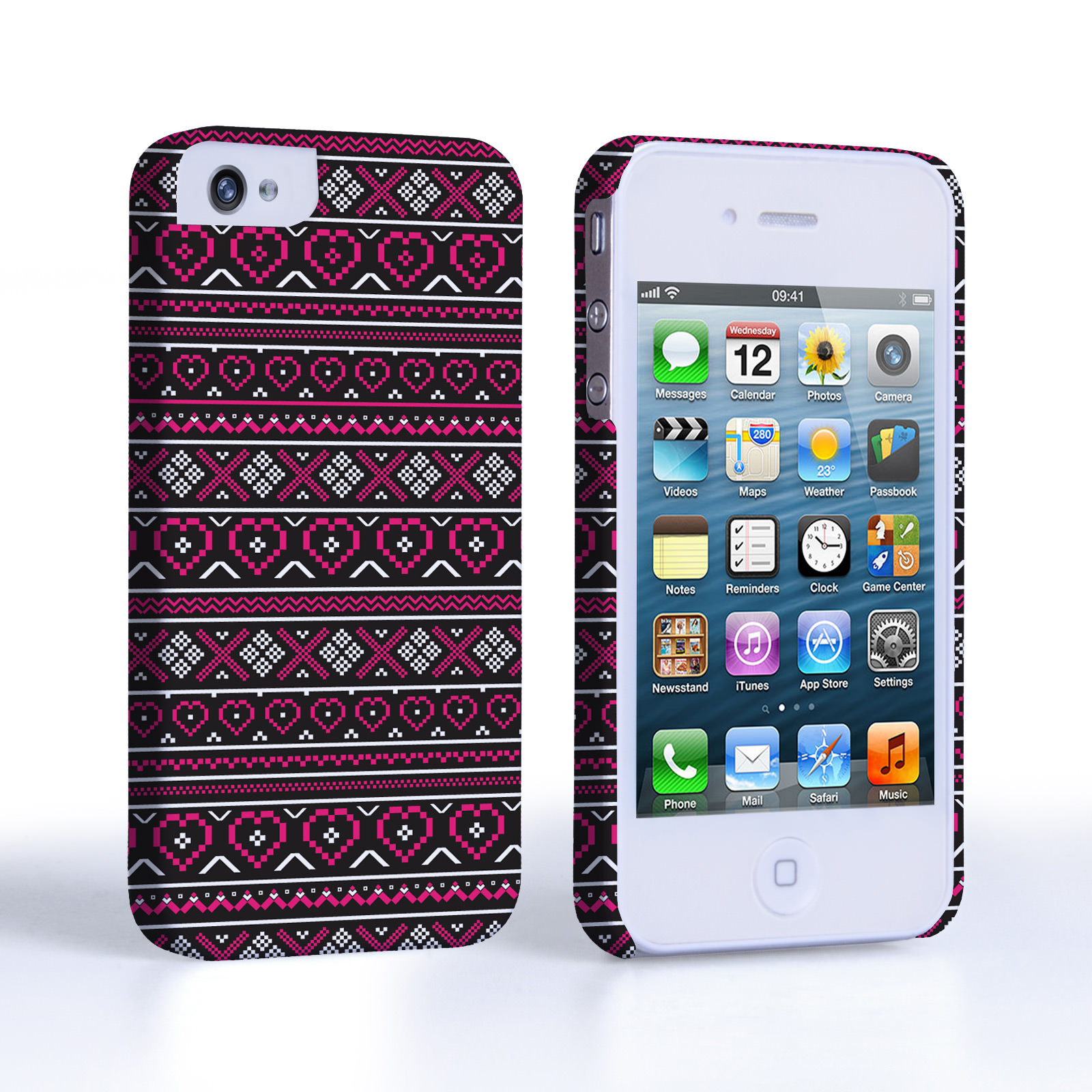 Caseflex iPhone 4/4S Fairisle Case – Pink and Black