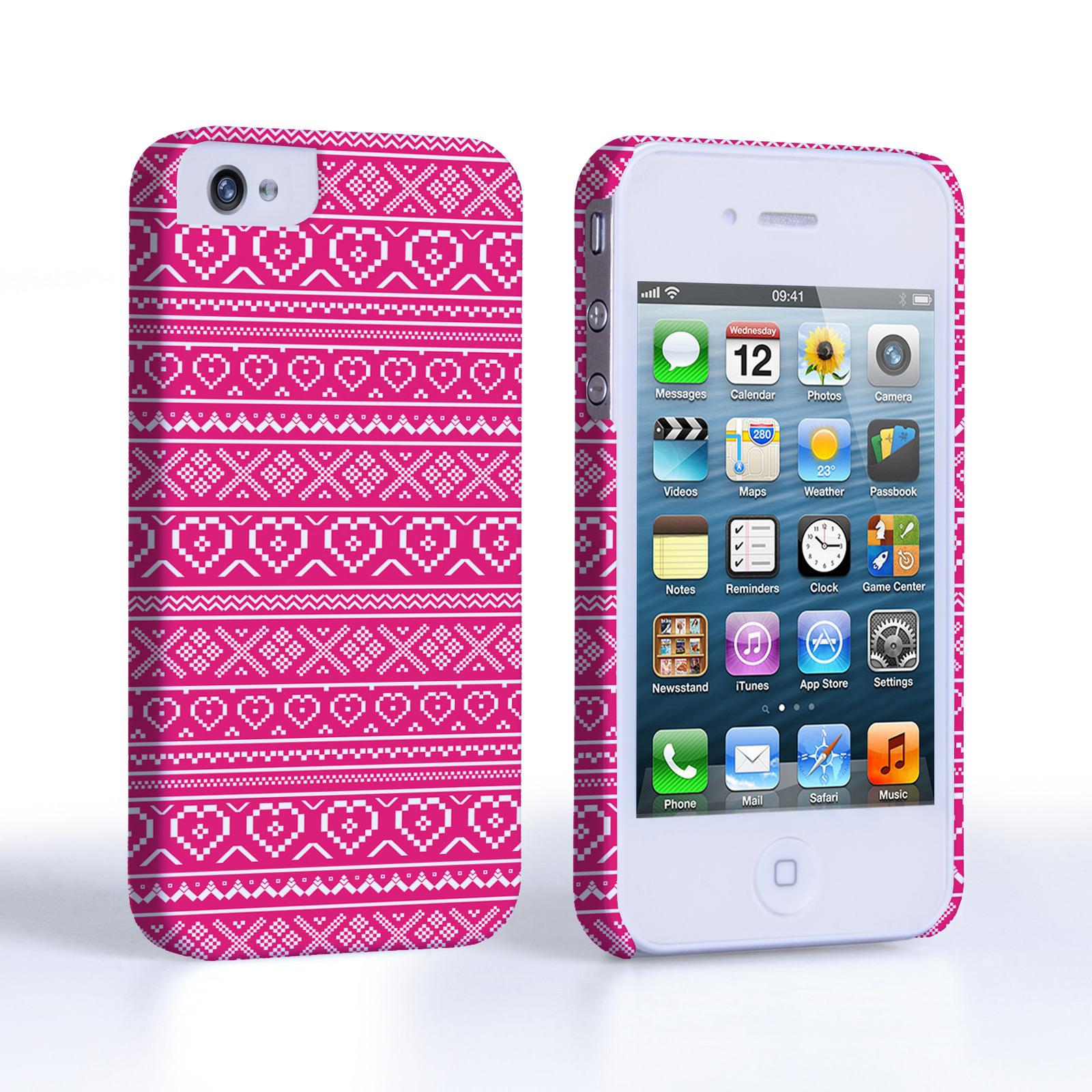 Caseflex iPhone 4/4S Fairisle Case – Pink and White