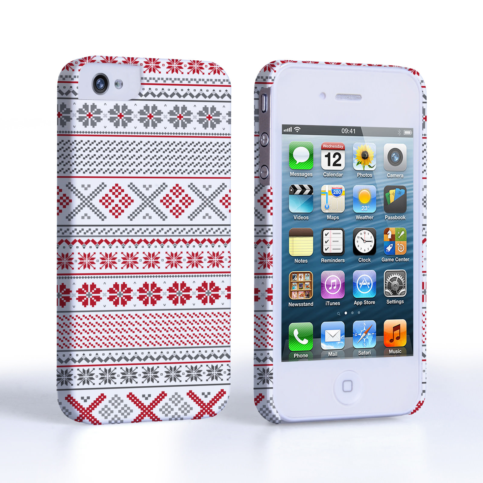 Caseflex iPhone 4/4S Fairisle Case – Red, White and Grey