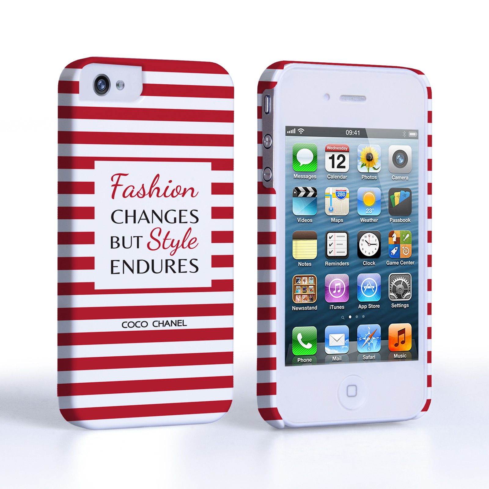 Caseflex iPhone 4/4s Chanel ‘Fashion Changes’ Quote Case – Red and White