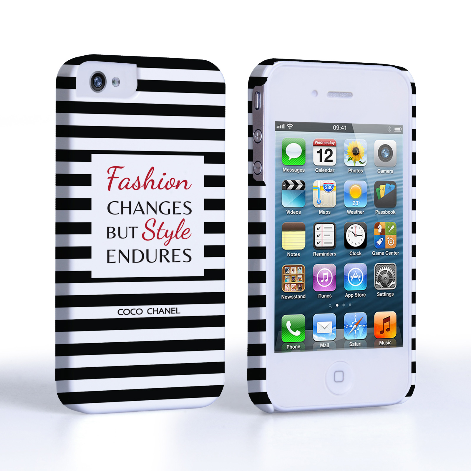 Caseflex iPhone 4/4s Chanel ‘Fashion Changes’ Quote Case – Black and White
