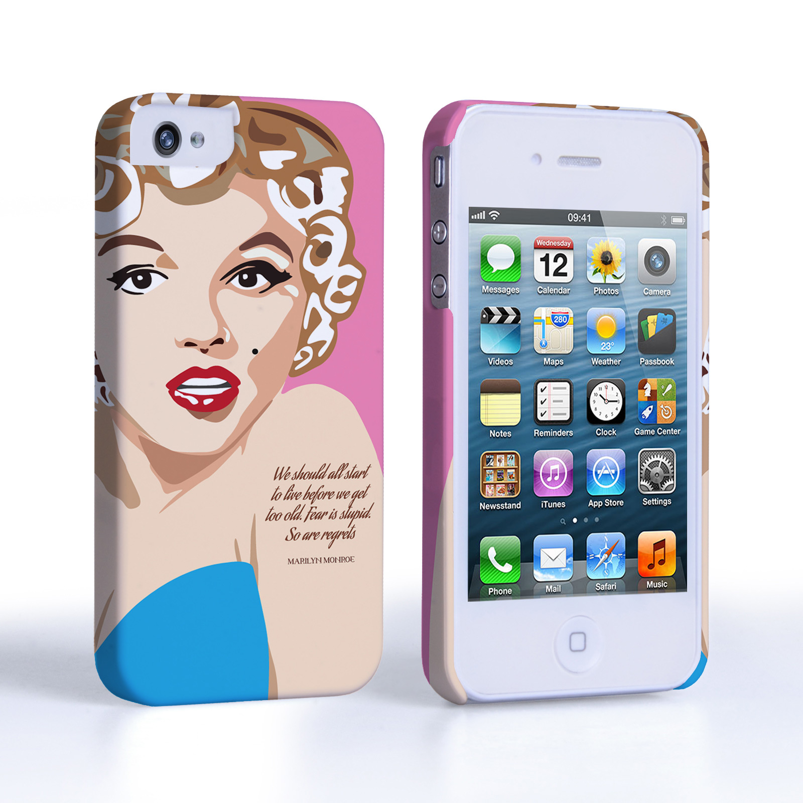 Caseflex iPhone 4/4s Marilyn Monroe ‘Fear is Stupid’ Quote Case