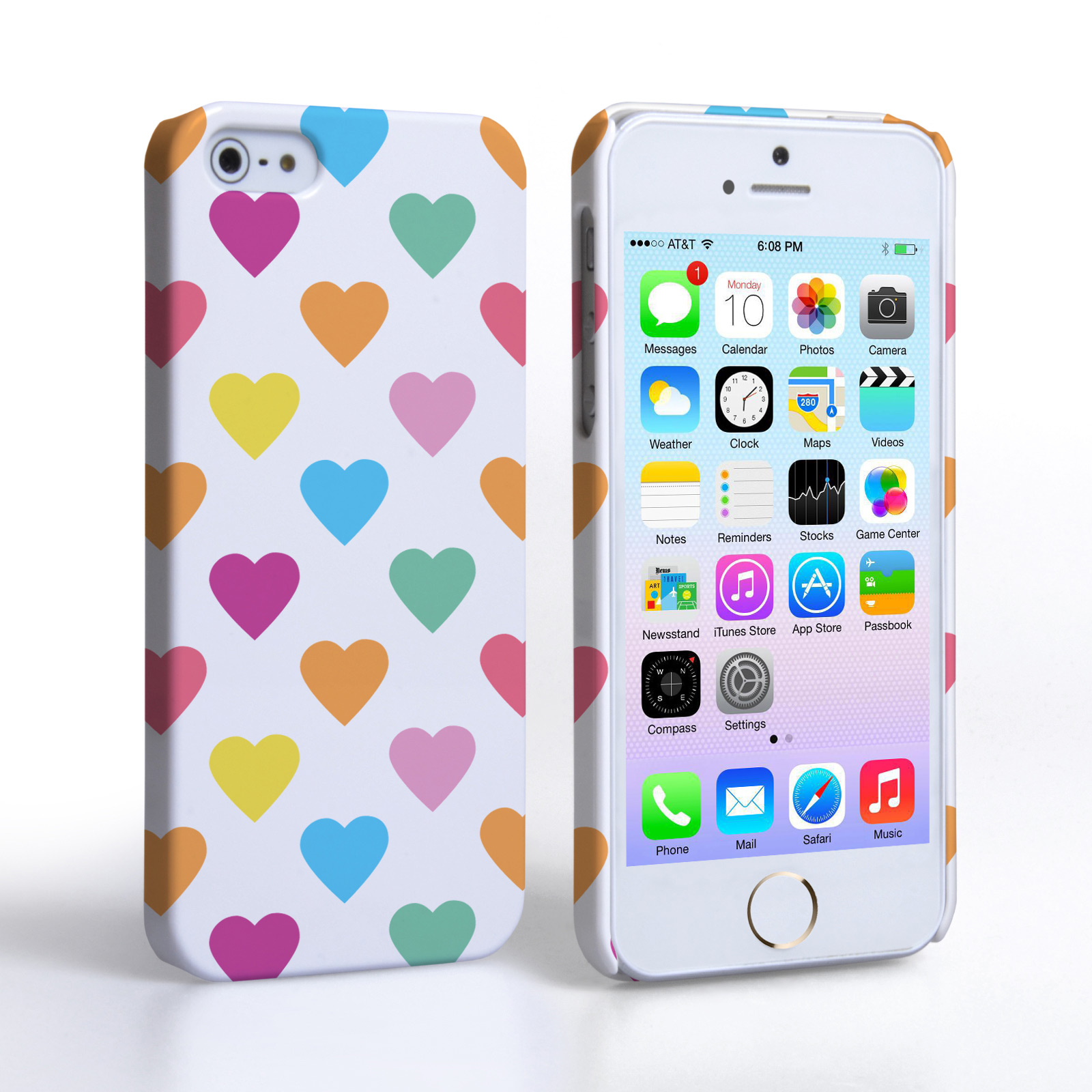 Caseflex iPhone 5 / 5S Polka Hearts Pastel Case