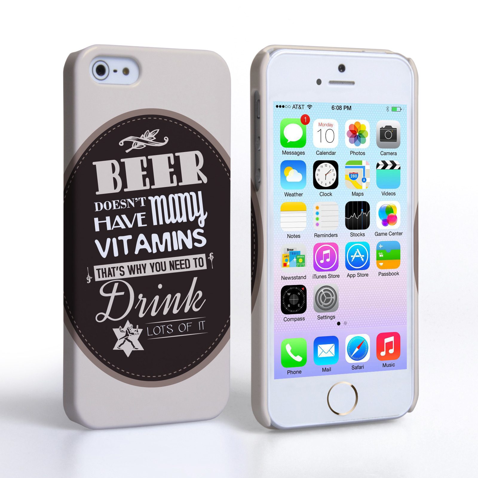 Caseflex iPhone 5 / 5S Beer Label Quote Hard Case – Brown