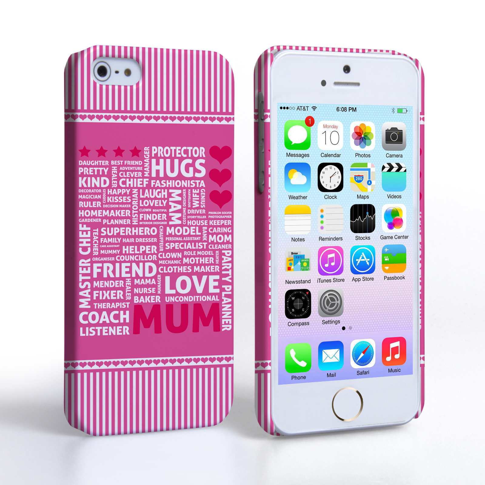 Caseflex iPhone 5 / 5S Mum Word Collage Hard Case – Pink
