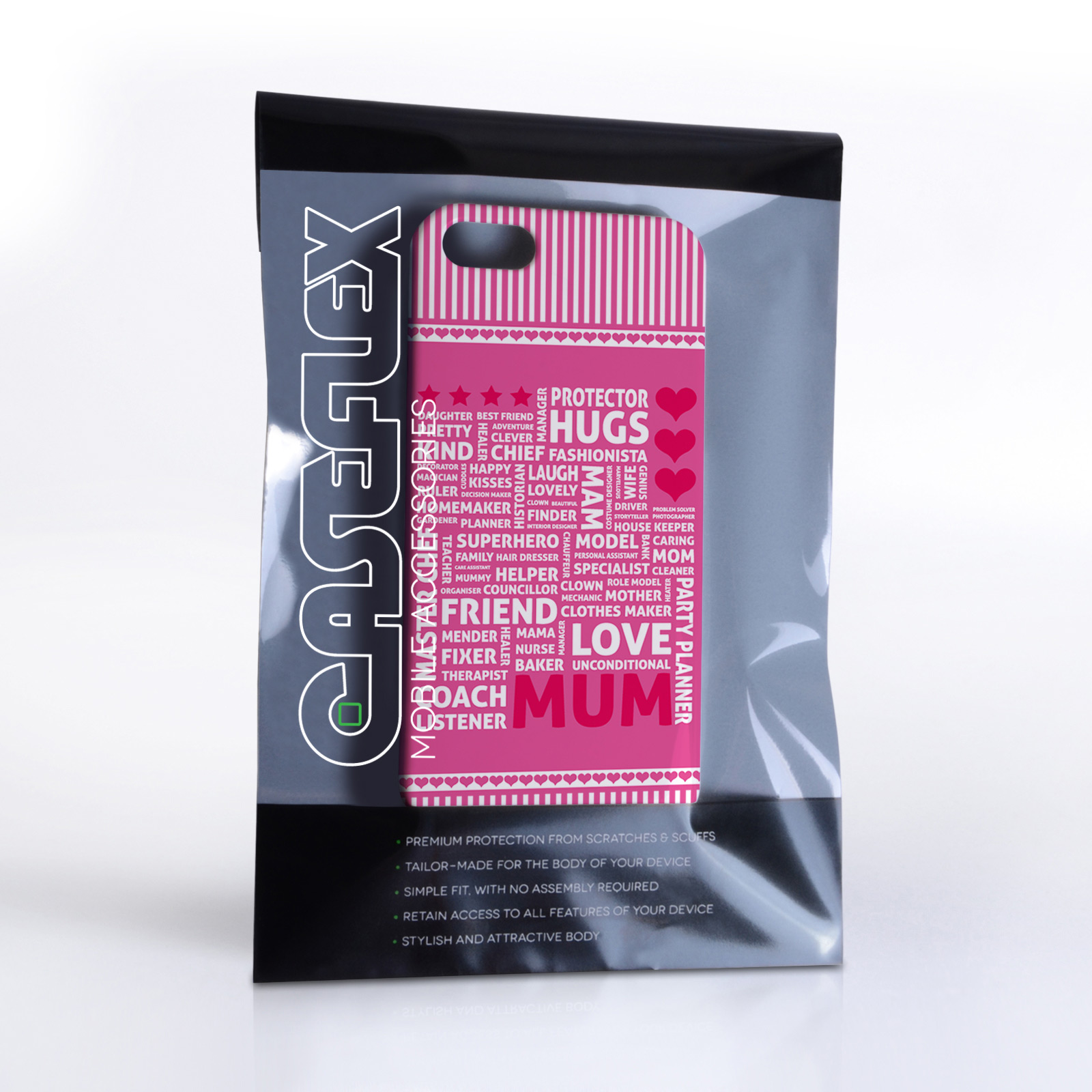 Caseflex iPhone 5 / 5S Mum Word Collage Hard Case – Pink