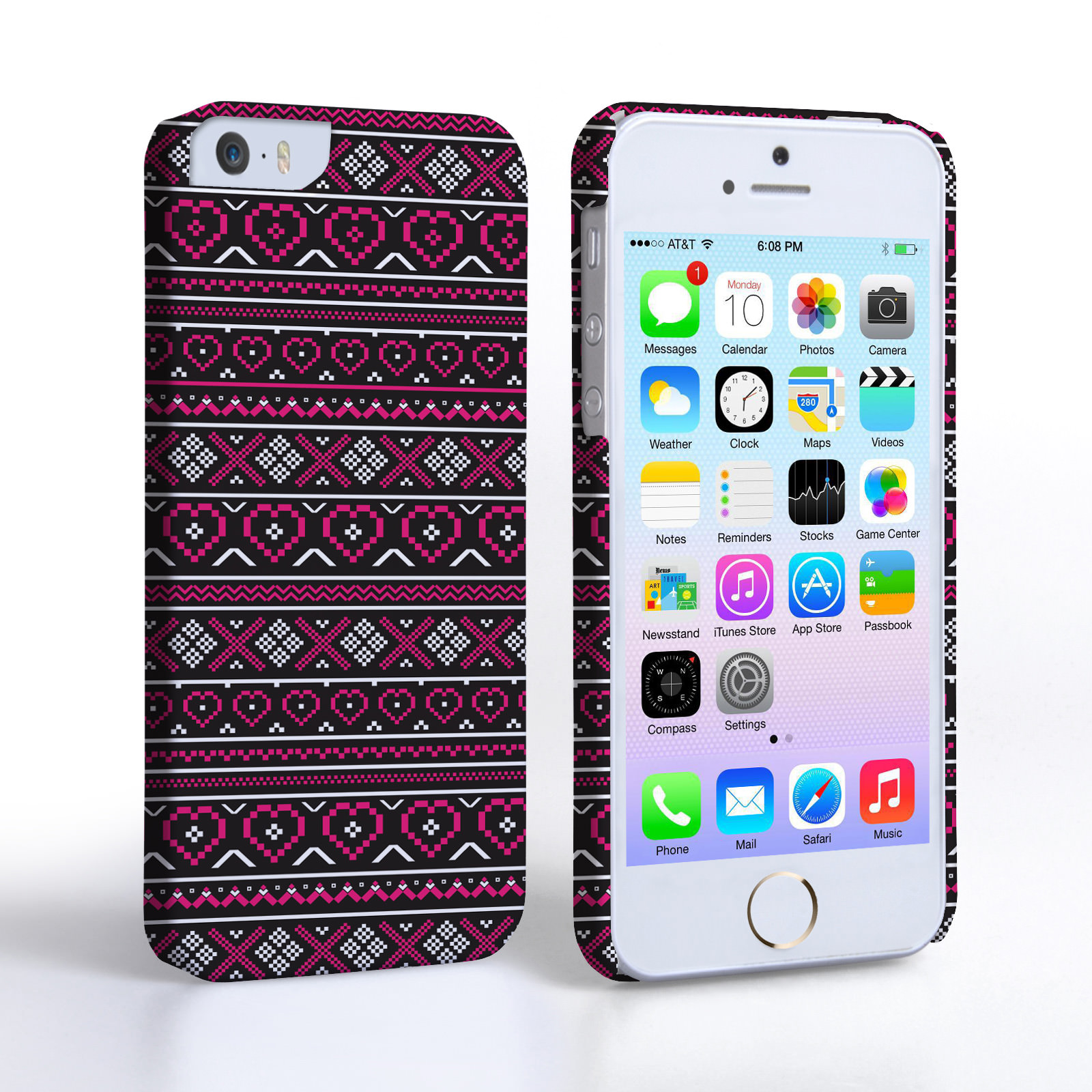 Caseflex iPhone 5/5S Fairisle Case – Pink and Black