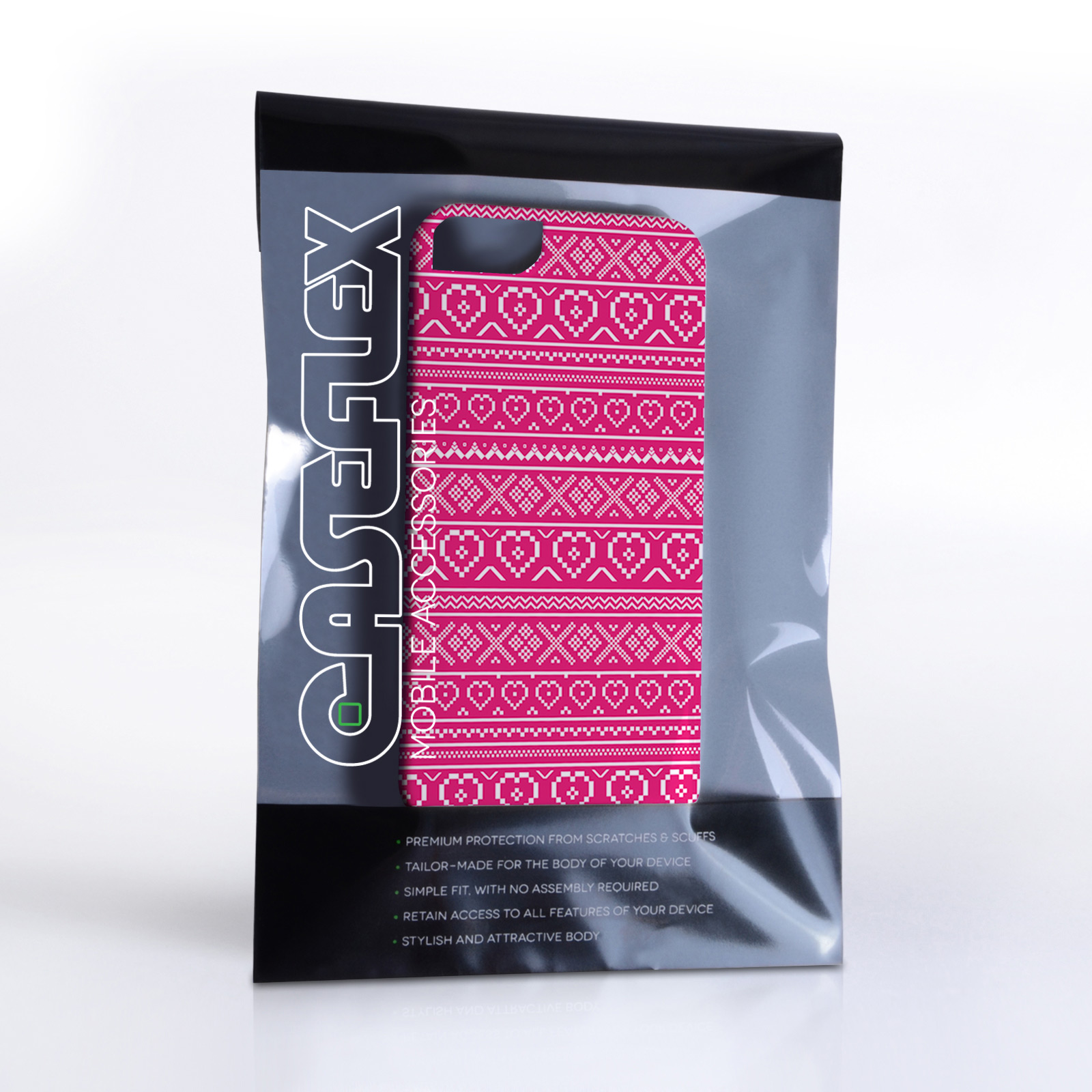 Caseflex iPhone 5/5S Fairisle Case – Pink and White