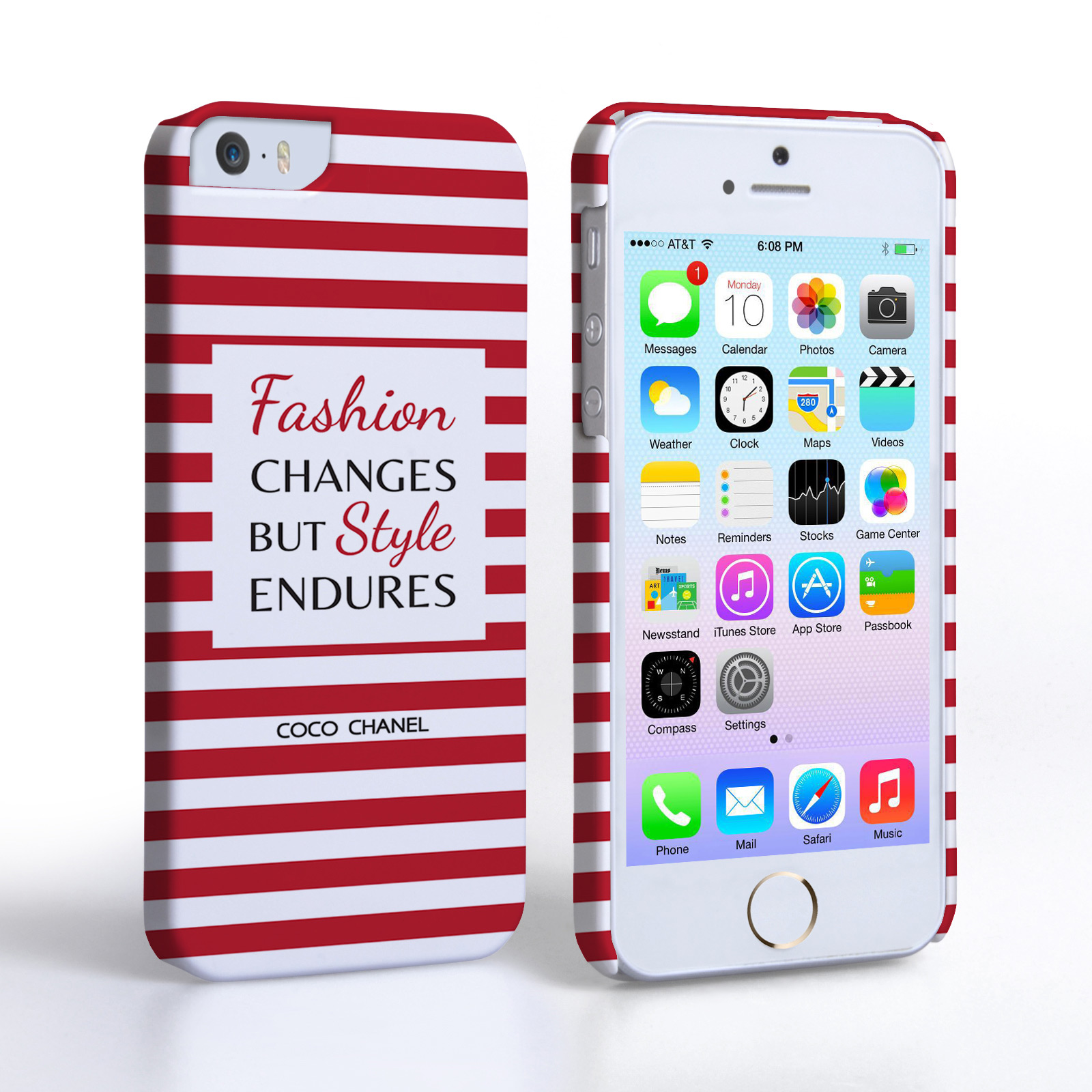 Caseflex iPhone 5/5s Chanel ‘Fashion Changes’ Quote Case – Red and White