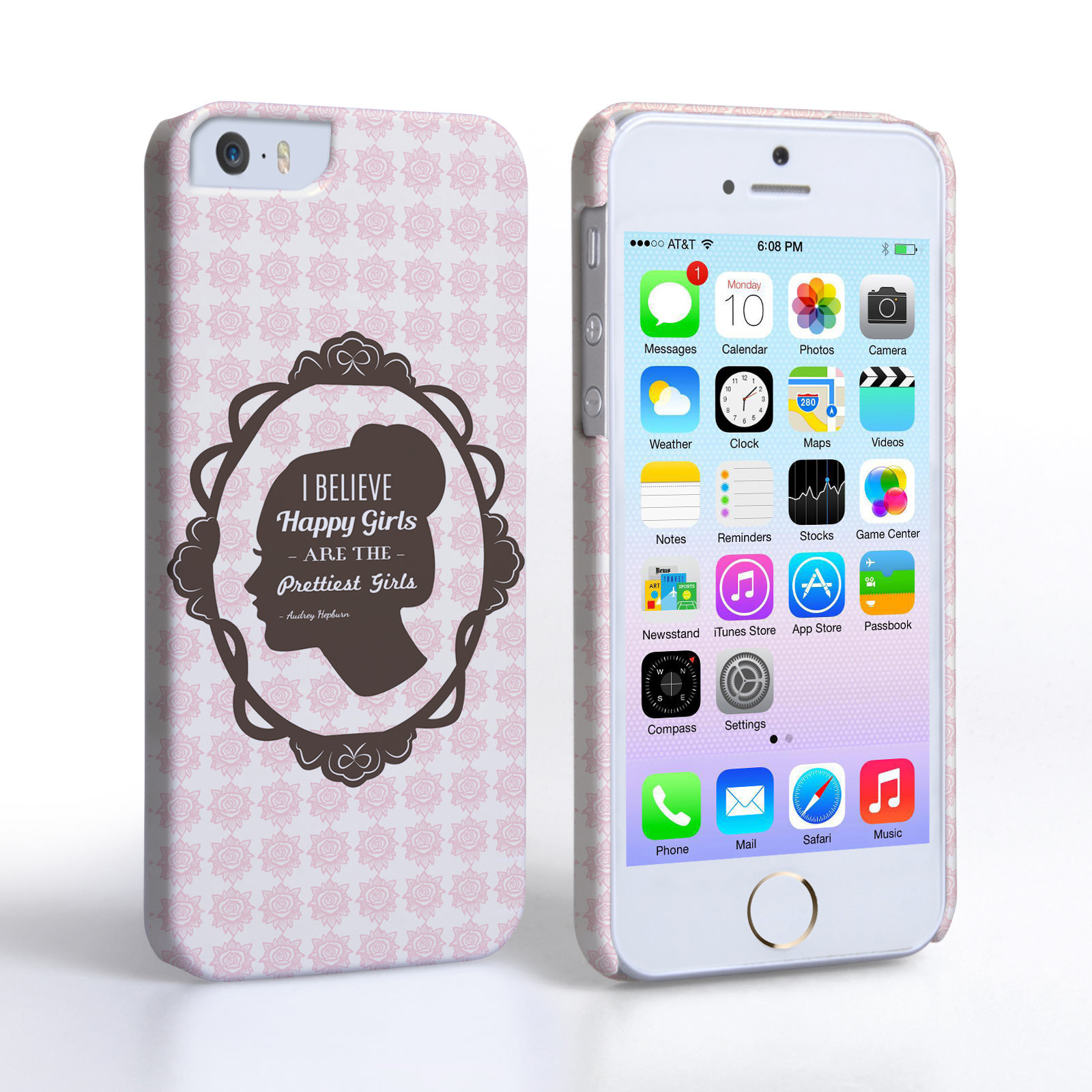 Caseflex iPhone 5/5s Audrey Hepburn ‘Happy Girls’ Quote Case