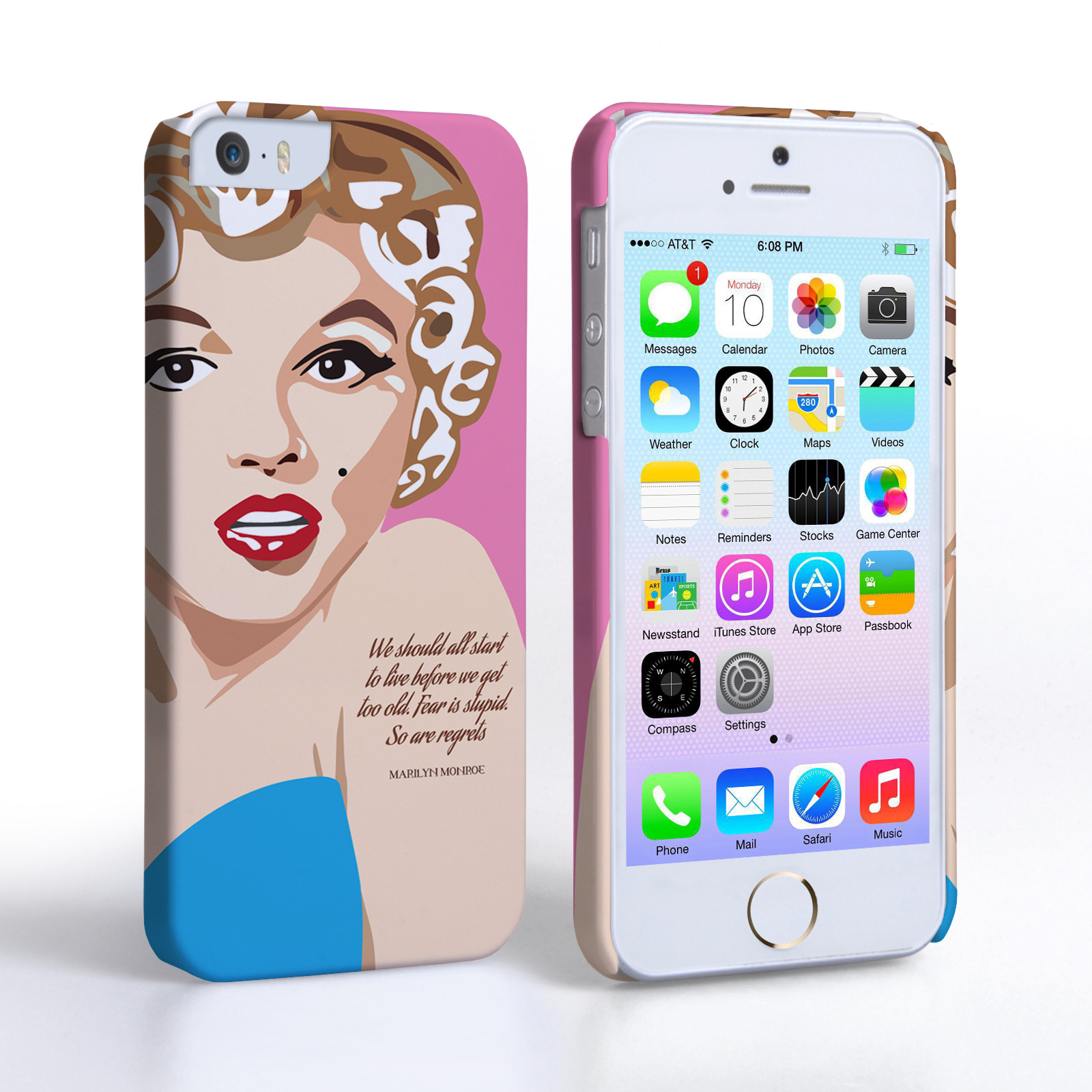 Caseflex iPhone 5/5s Marilyn Monroe ‘Fear is Stupid’ Quote Case