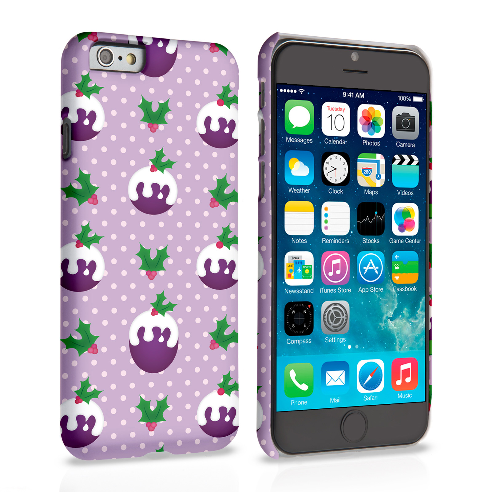 Caseflex iPhone 6 and 6s Christmas Pudding Hard Case - Purple