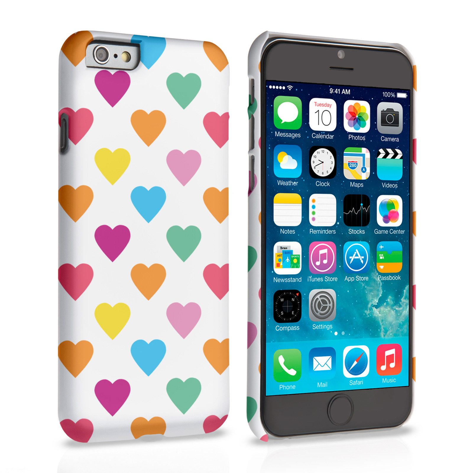 Caseflex iPhone 6 and 6s Polka Hearts Pastel Case