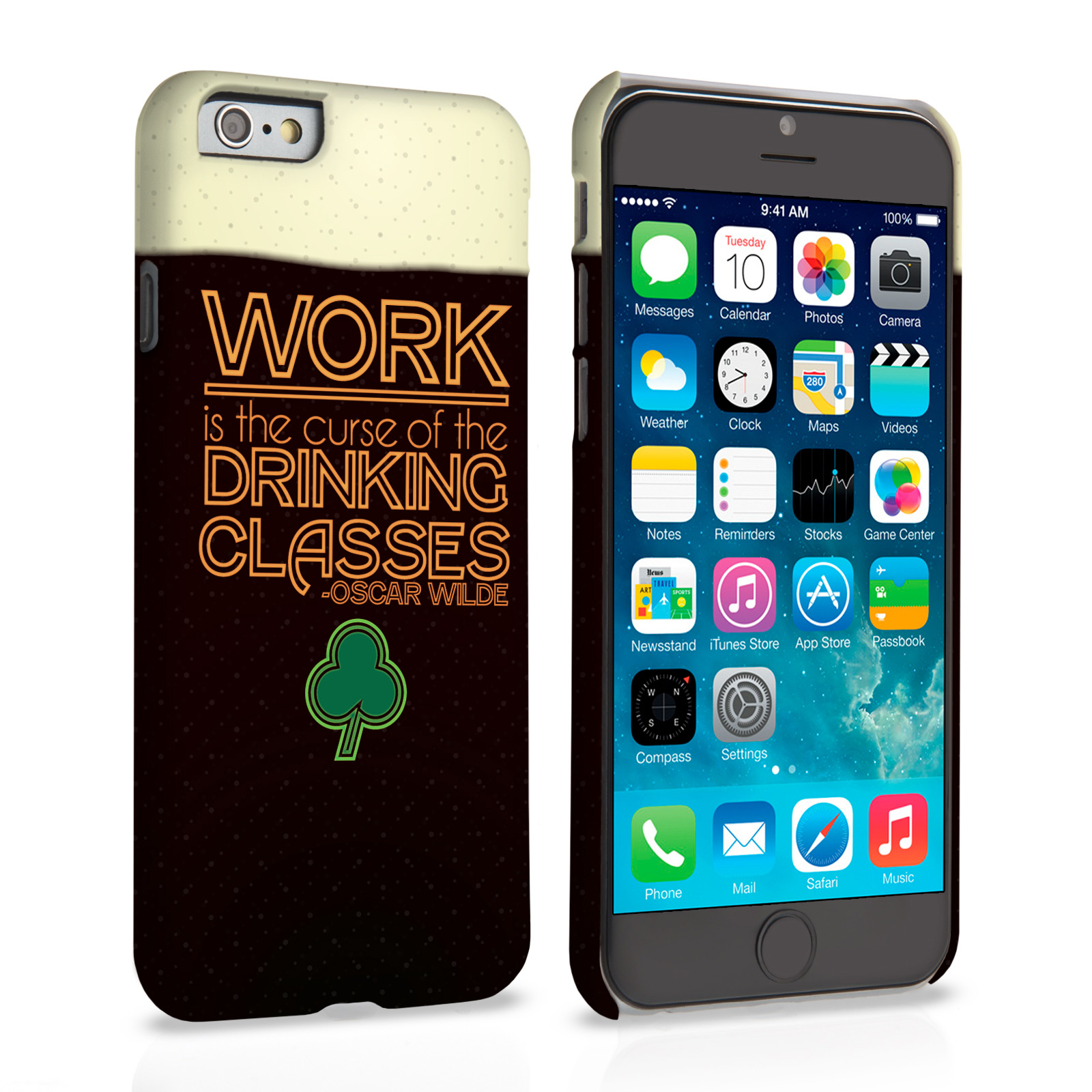 Caseflex iPhone 6 and 6s Wilde Drinking Classes Quote Hard Case - Black