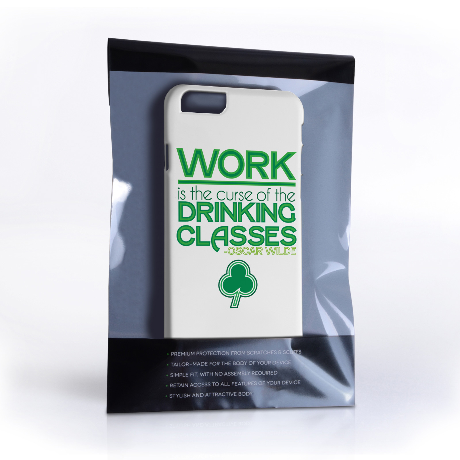 Caseflex iPhone 6 and 6s Wilde Drinking Classes Quote Hard Case – White and Green