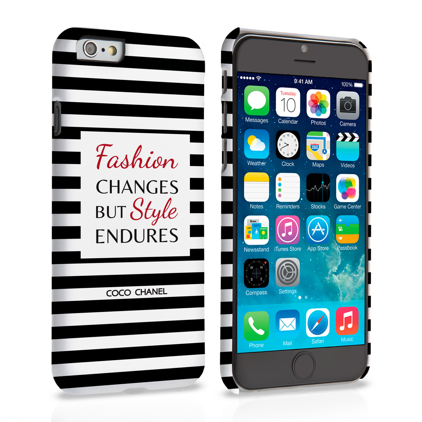Caseflex iPhone 6 and 6s Chanel ‘Fashion Changes’ Quote Case – Black and White