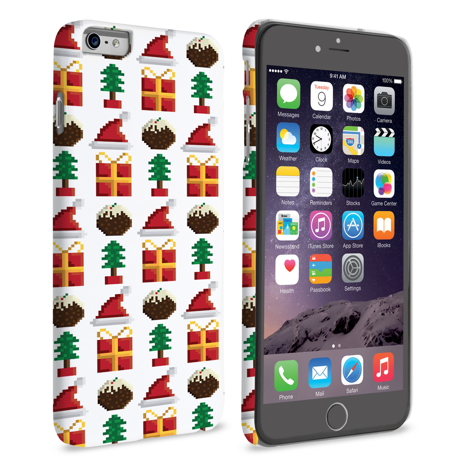 Caseflex iPhone 6 Plus and 6s Plus Retro Game Christmas Presents & Pudding Hard Case