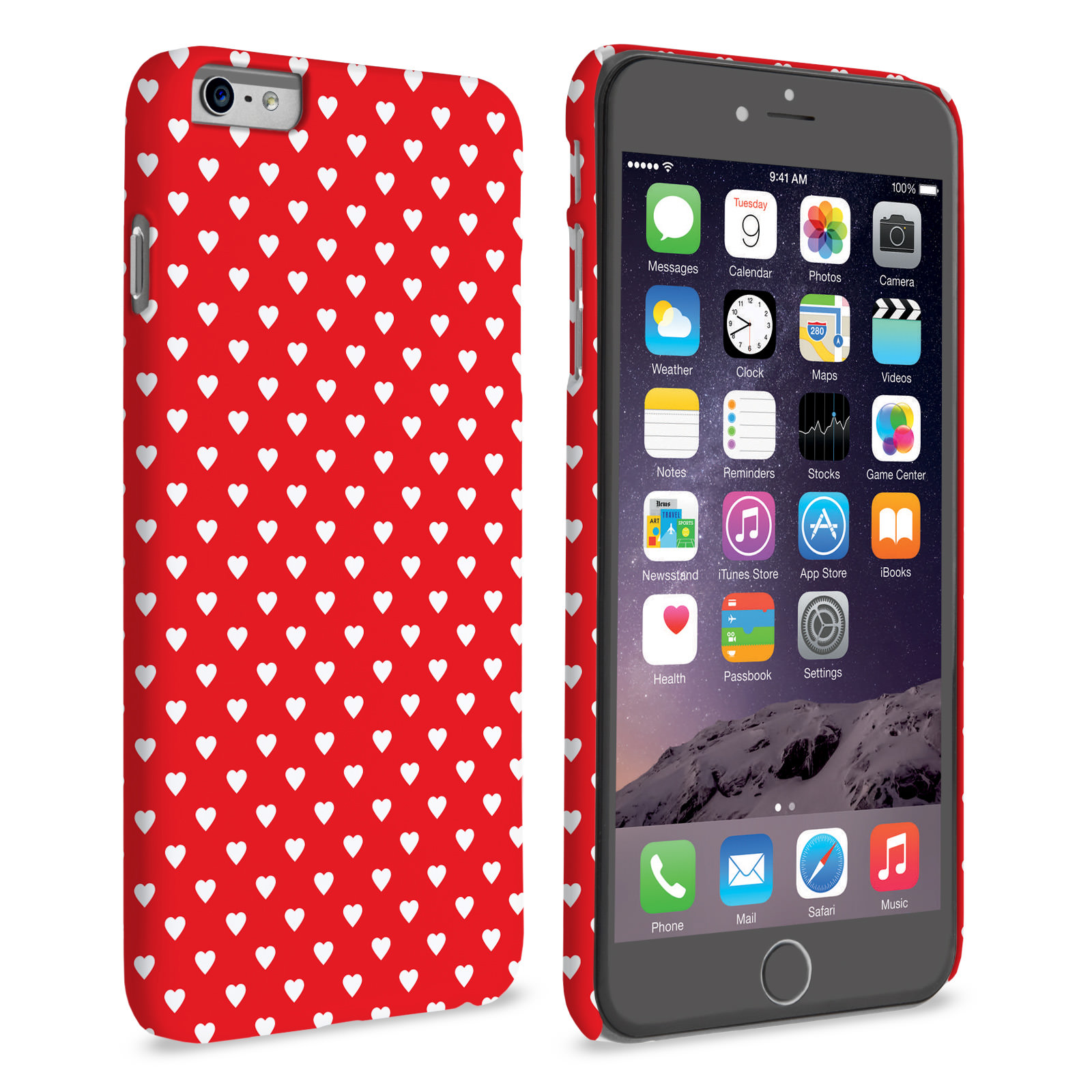 Caseflex iPhone 6 Plus and 6s Plus Cute Hearts Case - Red