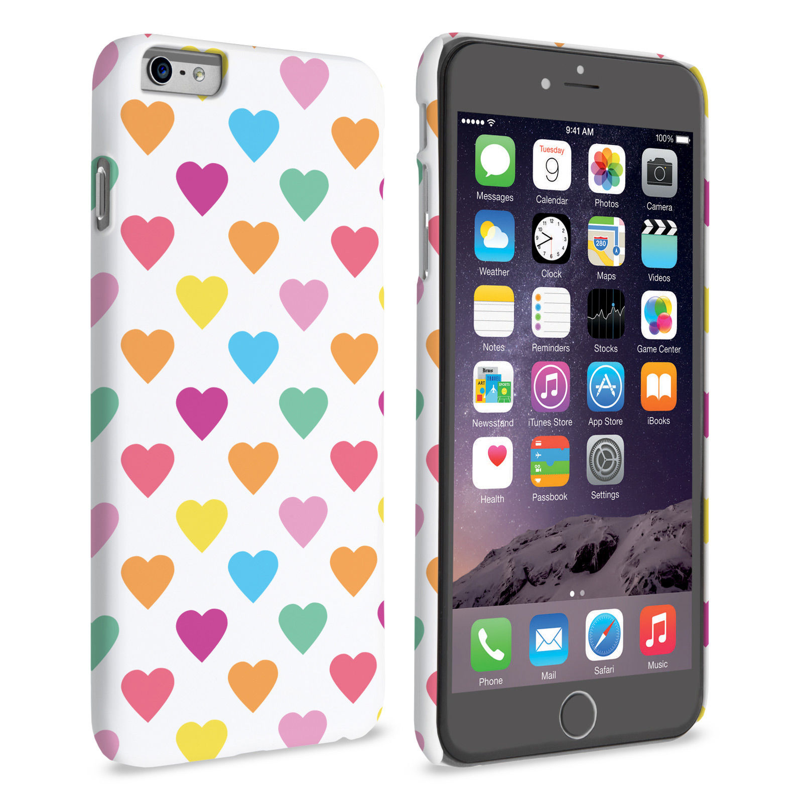 Caseflex iPhone 6 Plus and 6s Plus Polka Hearts Pastel Case