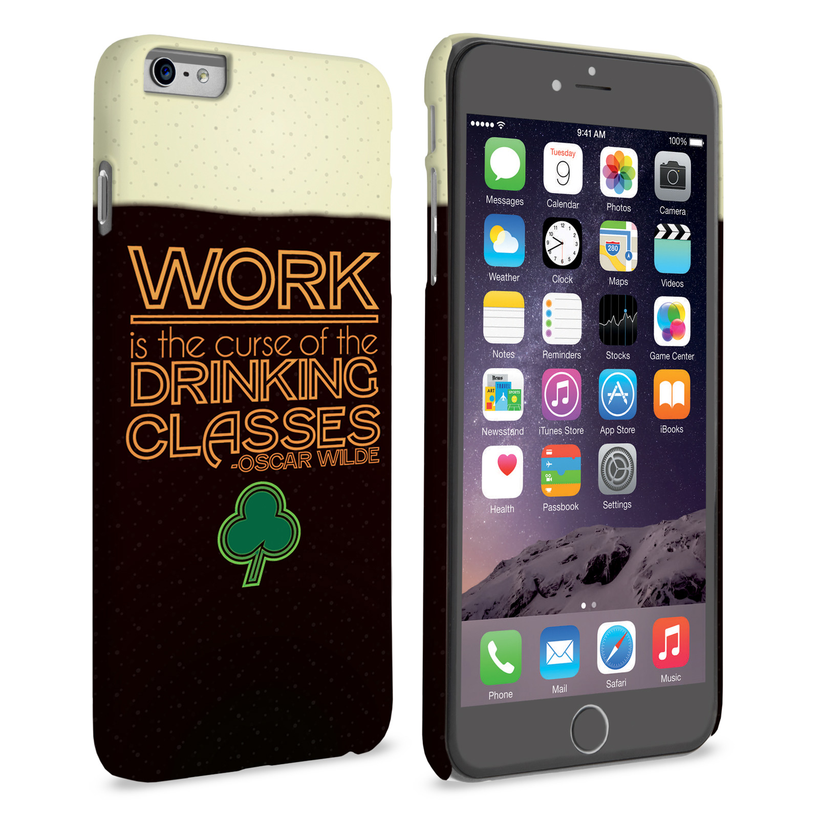 Caseflex iPhone 6 Plus and 6s Plus Wilde Drinking Classes Quote Hard Case - Black