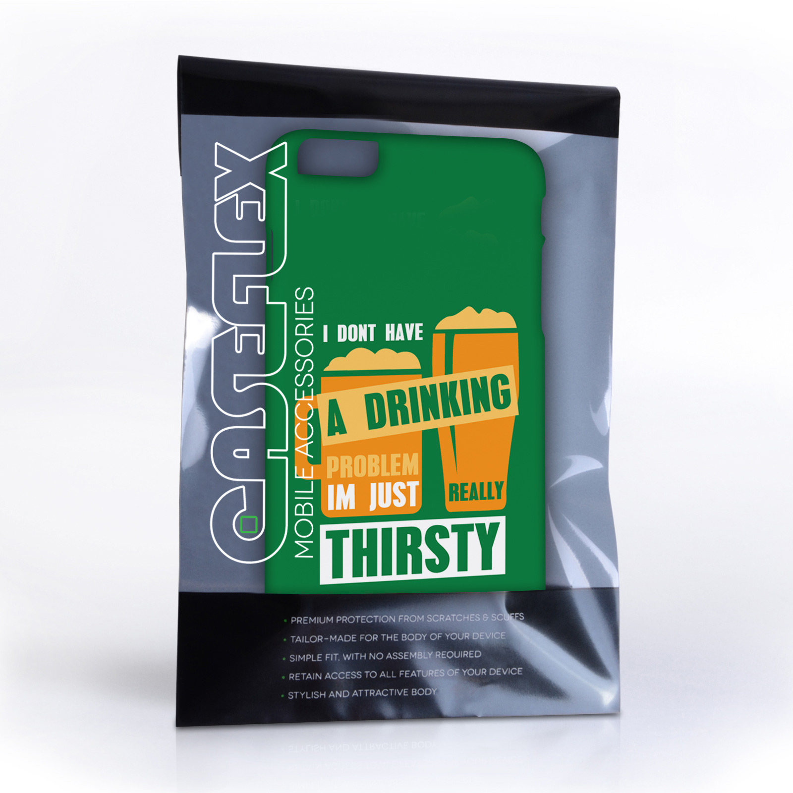 Caseflex iPhone 6 Plus and 6s Plus ‘Really Thirsty’ Quote Hard Case – Green