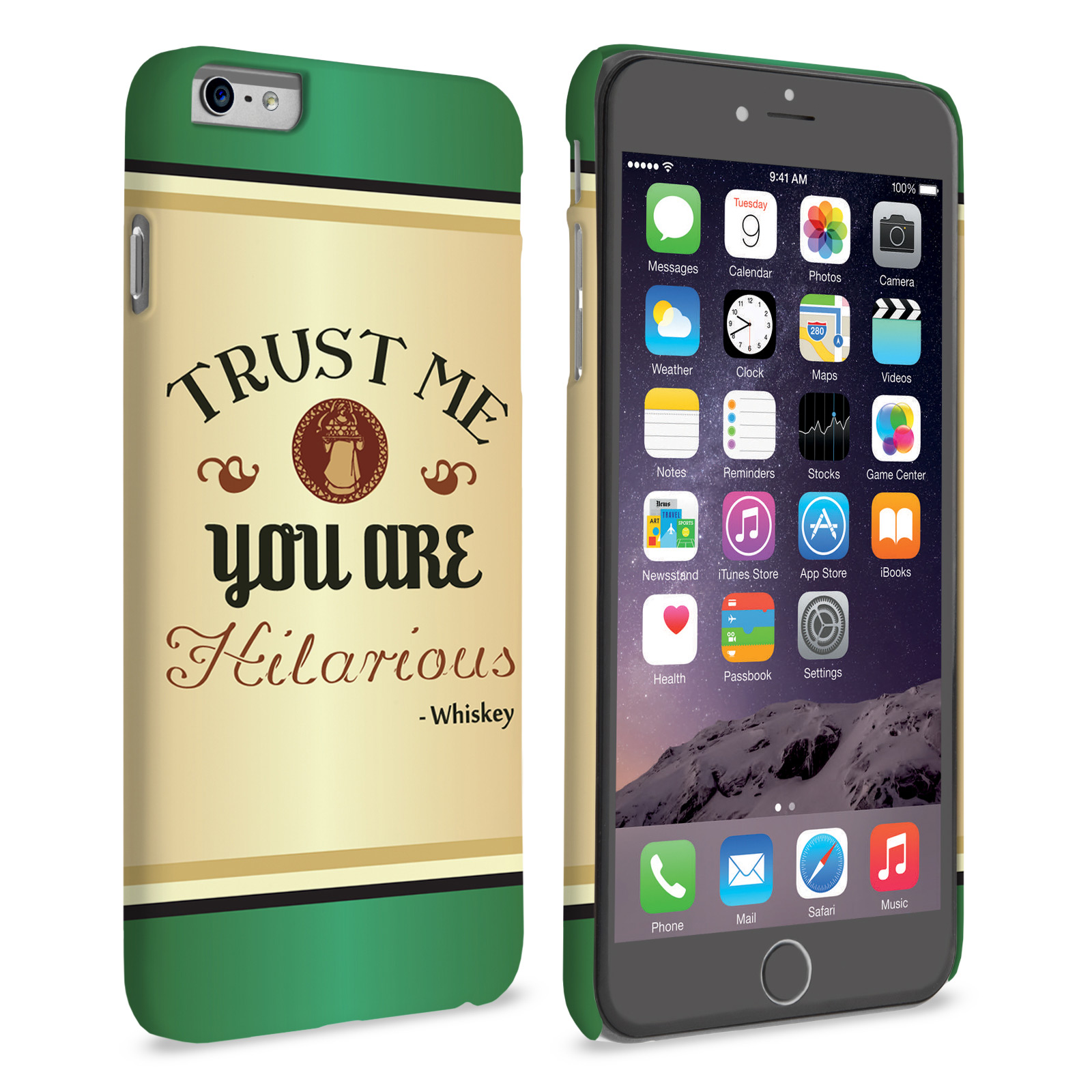 Caseflex iPhone 6 Plus and 6s Plus Irish Whiskey Quote Hard Case – Green
