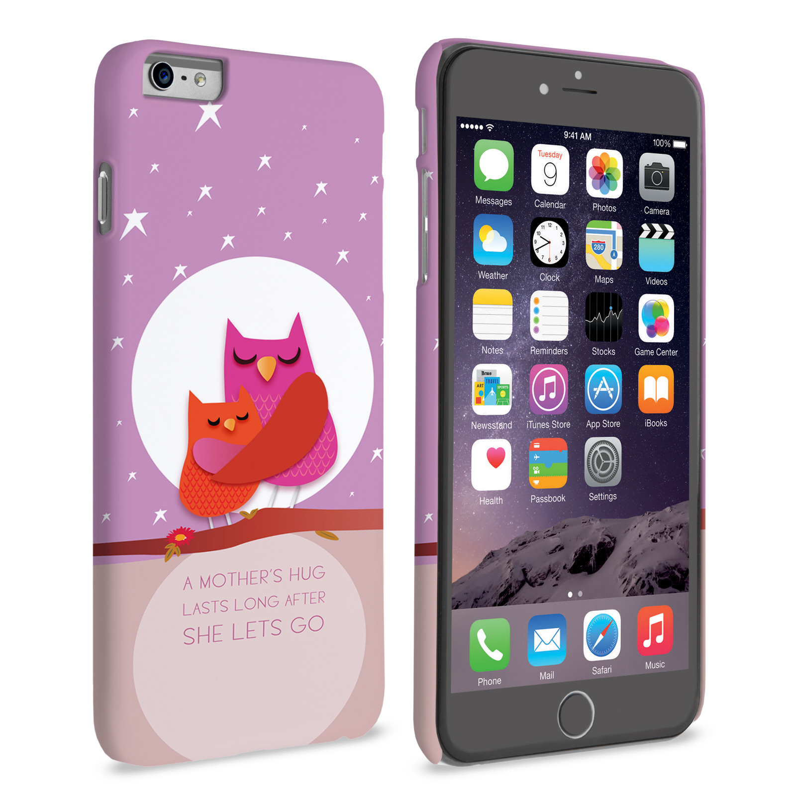 Caseflex iPhone 6 and 6s Plus Mummy Owl Hard Case – Purple and Pink