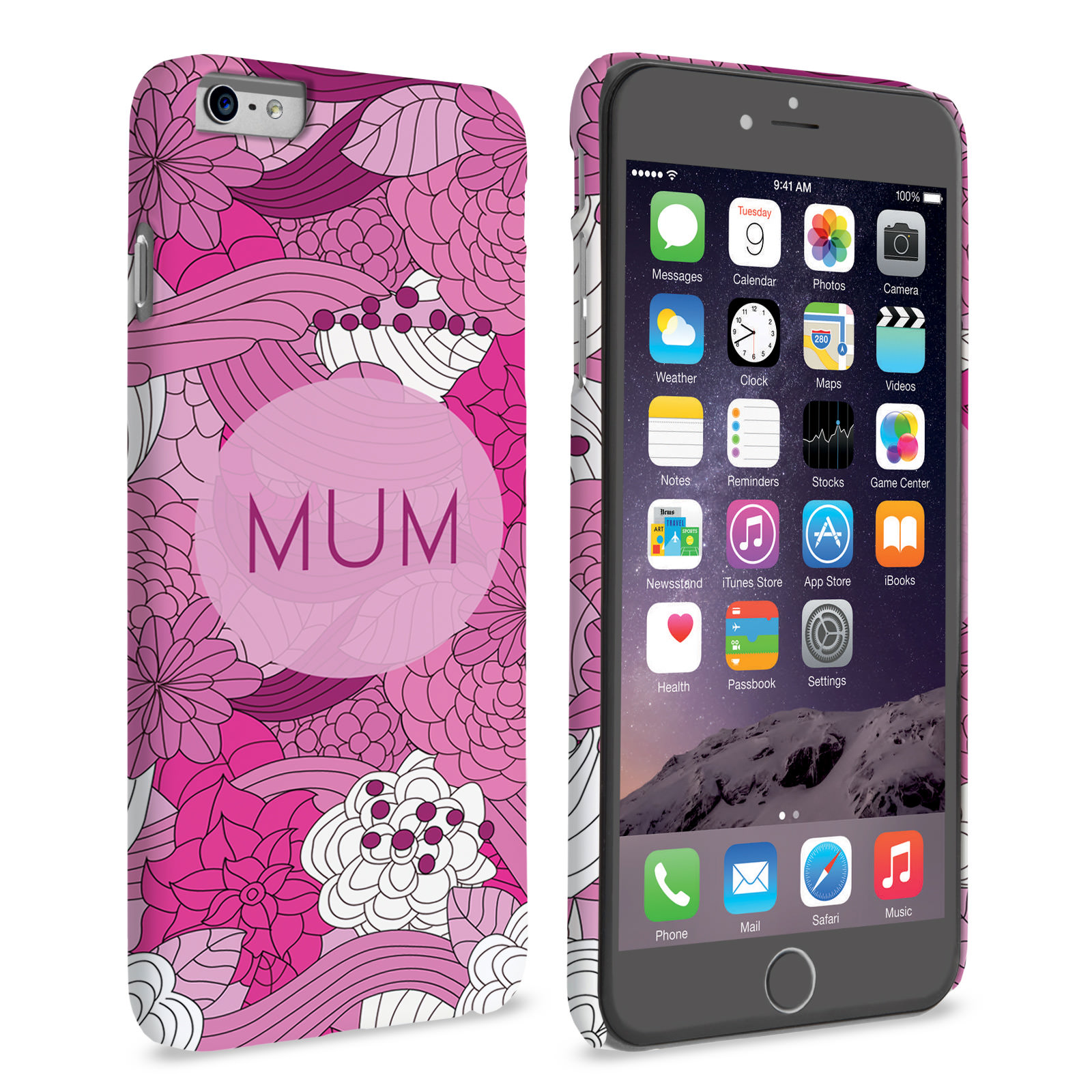 Caseflex iPhone 6 and 6s Plus Retro Swirl Mum Case – Pink