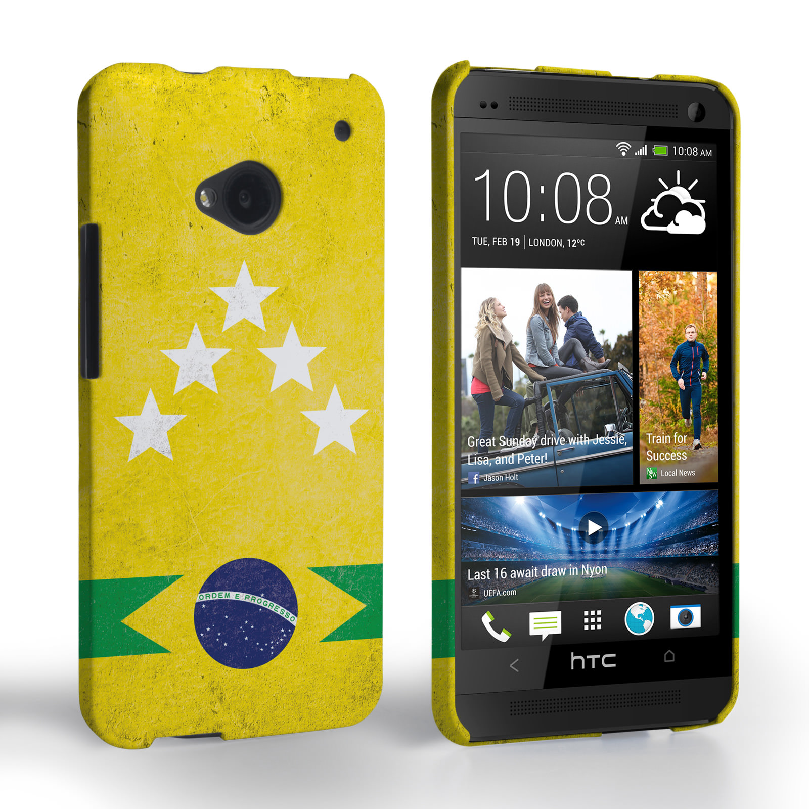 Caseflex HTC One Brazil 5-Star Retro World Cup Case