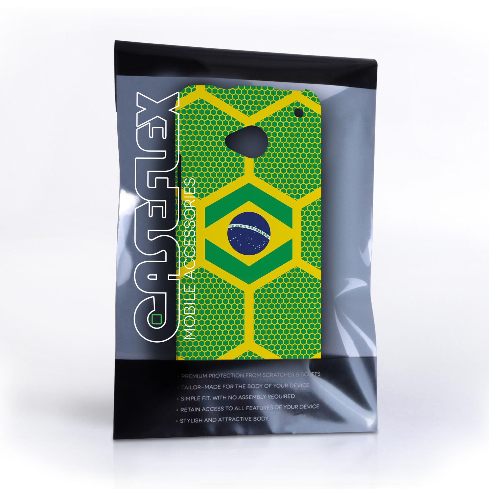Caseflex HTC One Brazil Football Pattern World Cup Case