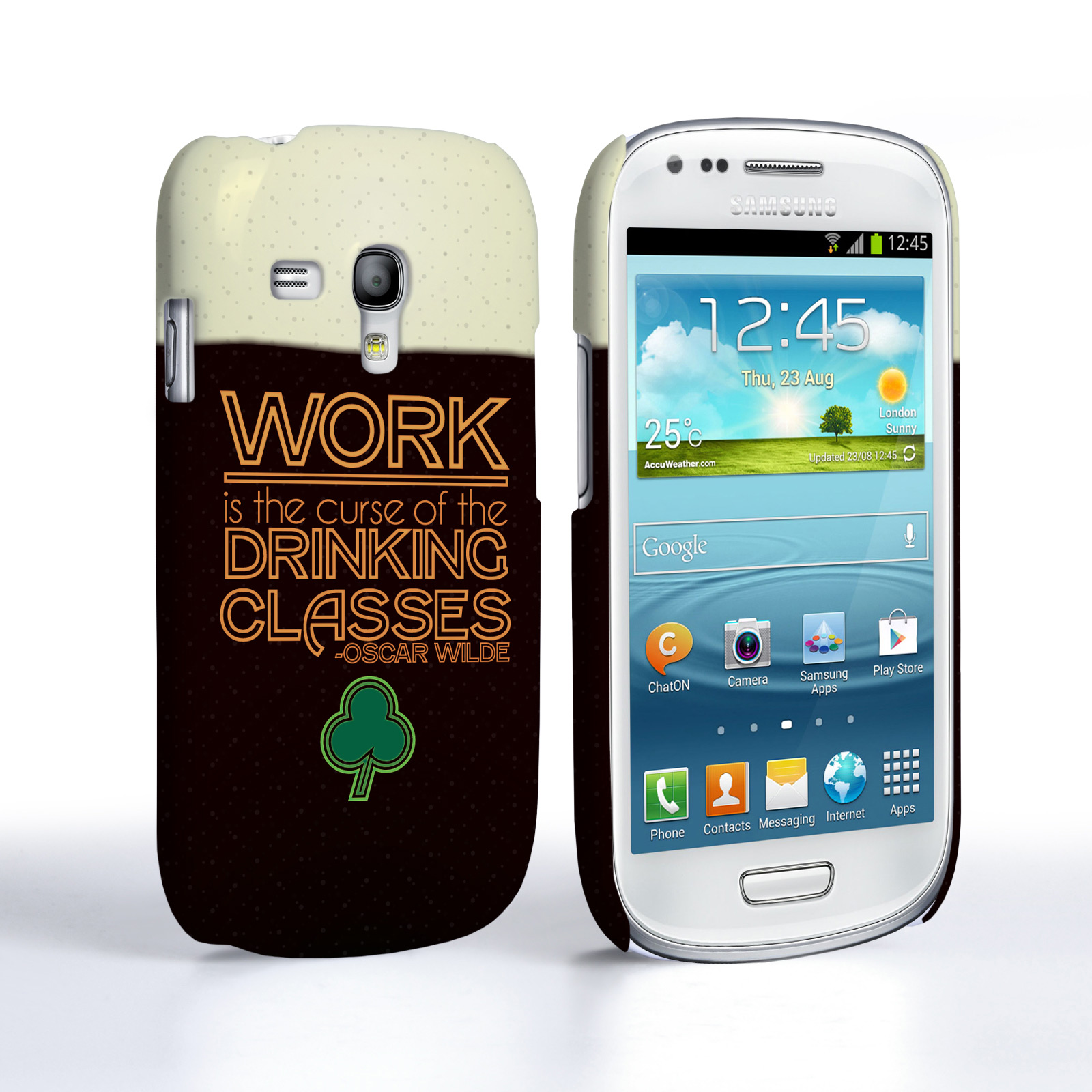 Caseflex Samsung Galaxy S3 Mini Wilde Drinking Classes Quote Hard Case Black