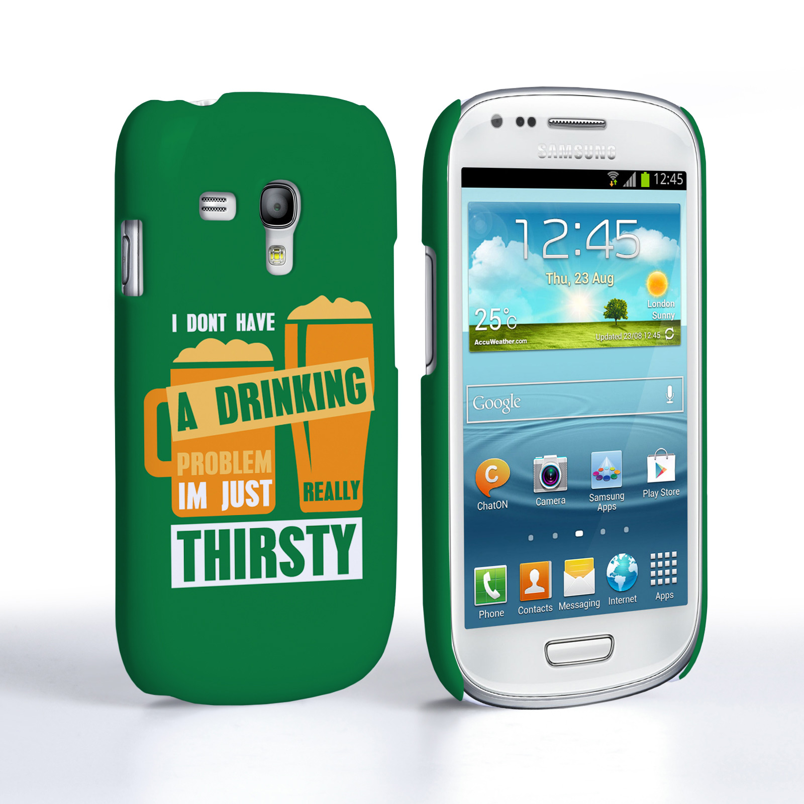 Caseflex Samsung Galaxy S3 Mini ‘Really Thirsty’ Quote Hard Case – Green