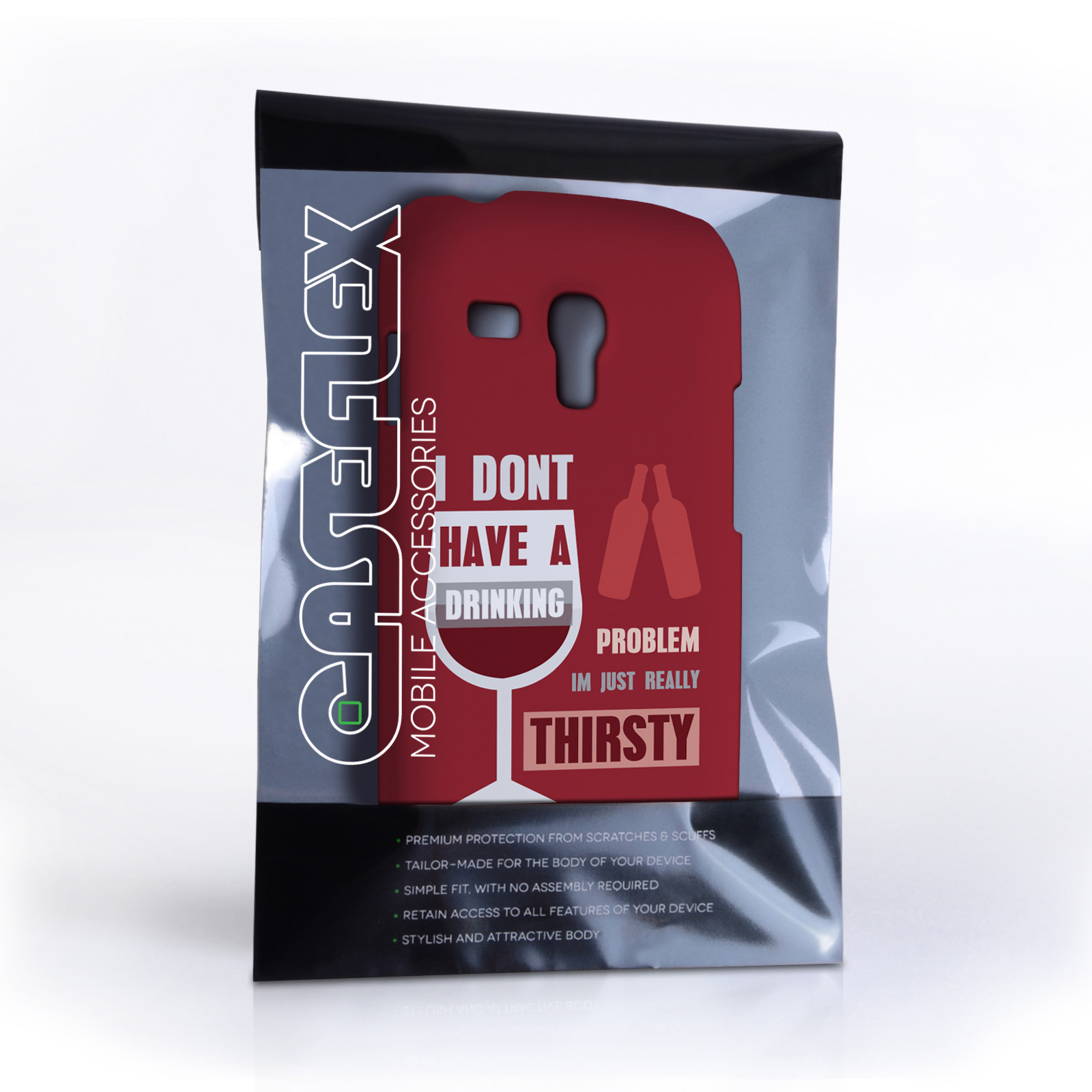 Caseflex Samsung Galaxy S3 Mini ‘Really Thirsty’ Quote Hard Case – Red