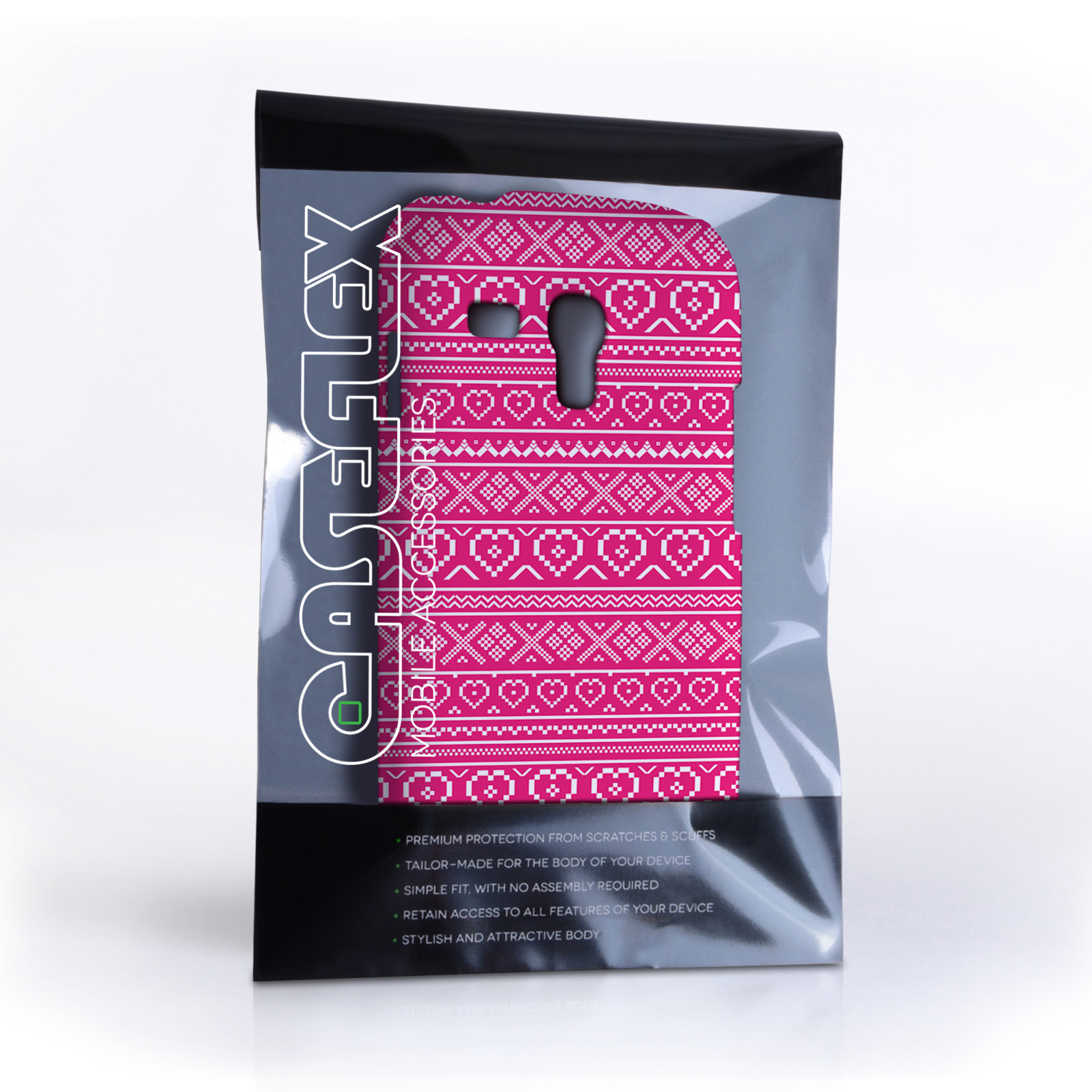 Caseflex Samsung Galaxy S3 Mini Fairisle Case – Pink and White