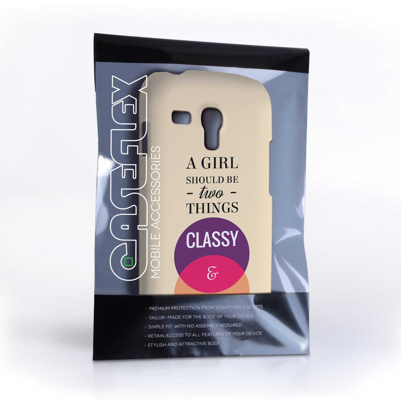 Caseflex Samsung Galaxy S3 Mini Chanel ‘Classy and Fabulous’ Quote Case