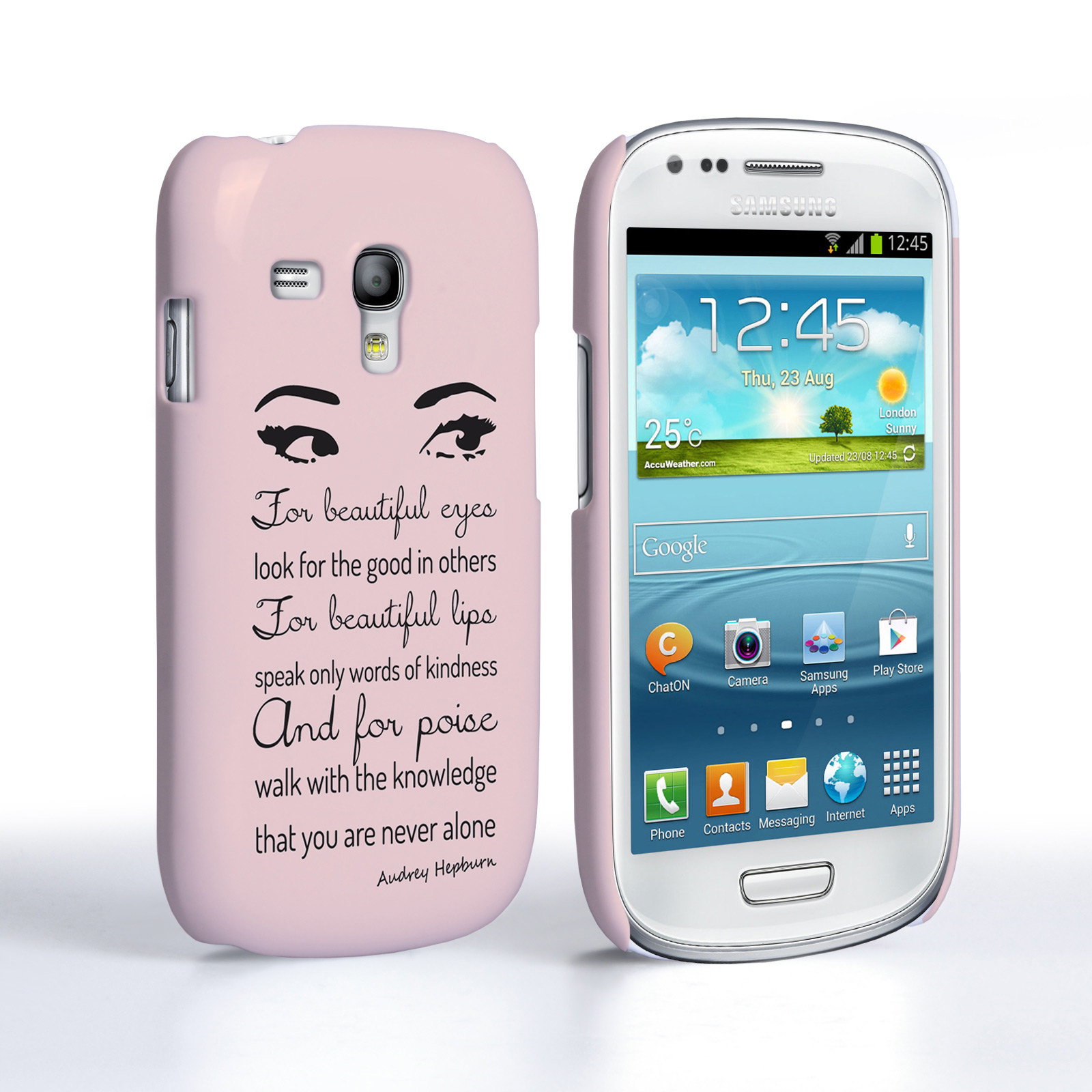 Caseflex Samsung Galaxy S3 Mini Audrey Hepburn ‘Eyes’ Quote Case