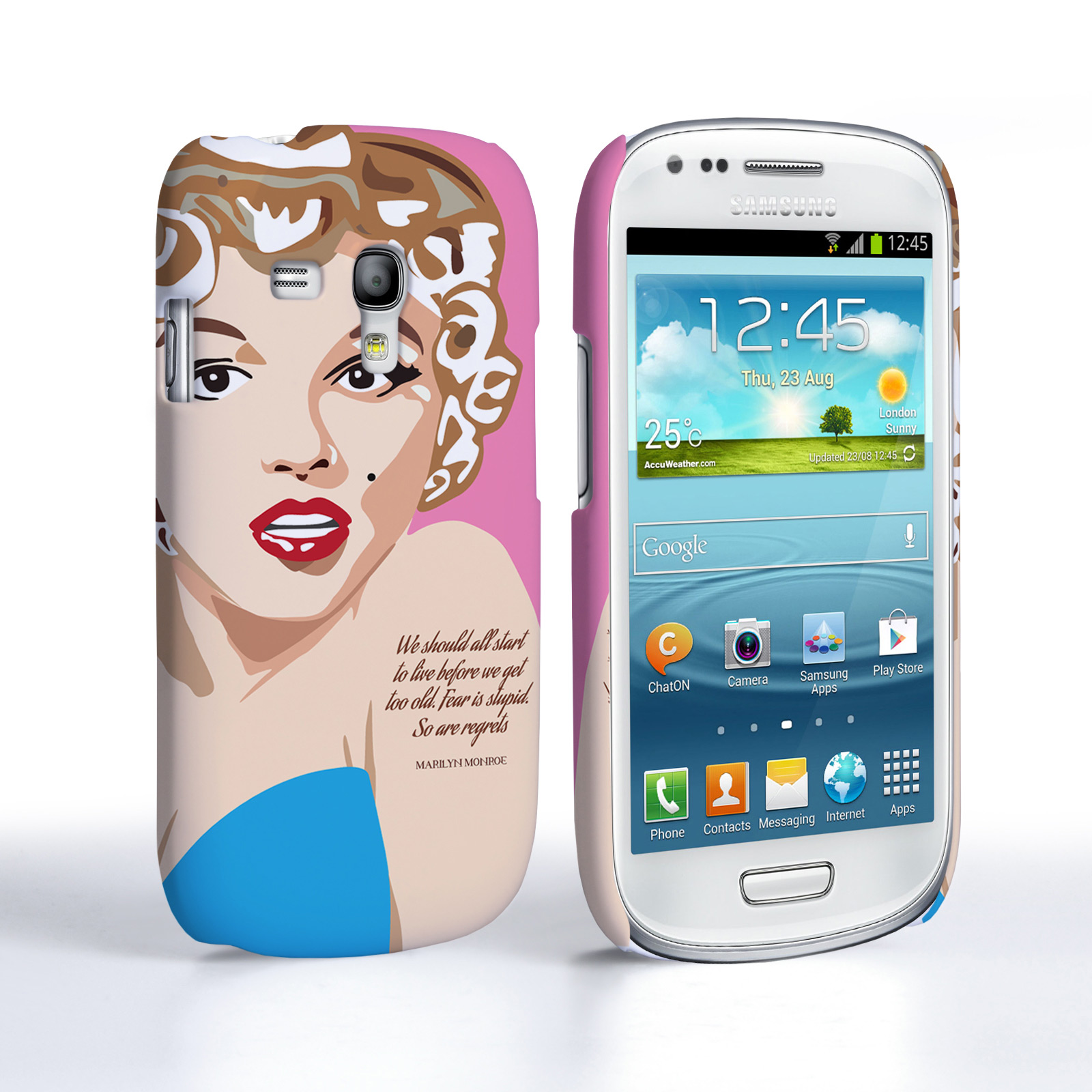 Caseflex Samsung Galaxy S3 Mini Marilyn Monroe ‘Fear is Stupid’ Quote Case