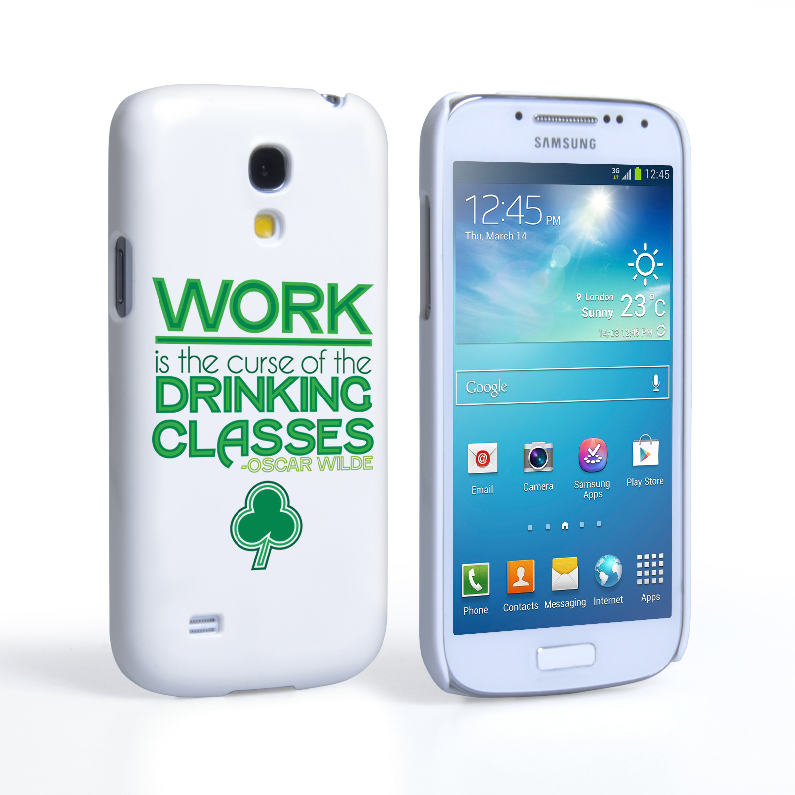 Caseflex Samsung Galaxy S4 Mini Wilde Drinking Classes Quote Hard Case – White and Green