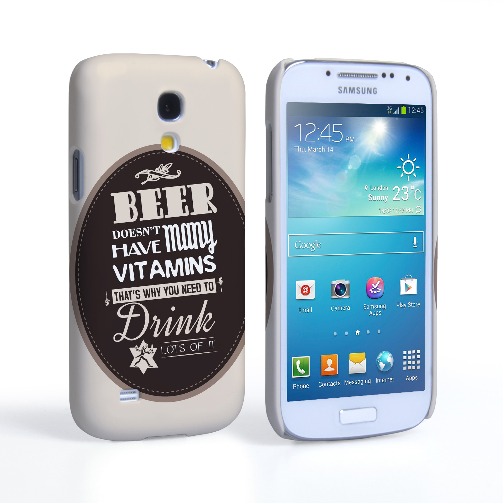 Caseflex Samsung Galaxy S4 Mini Beer Label Quote Hard Case – Brown