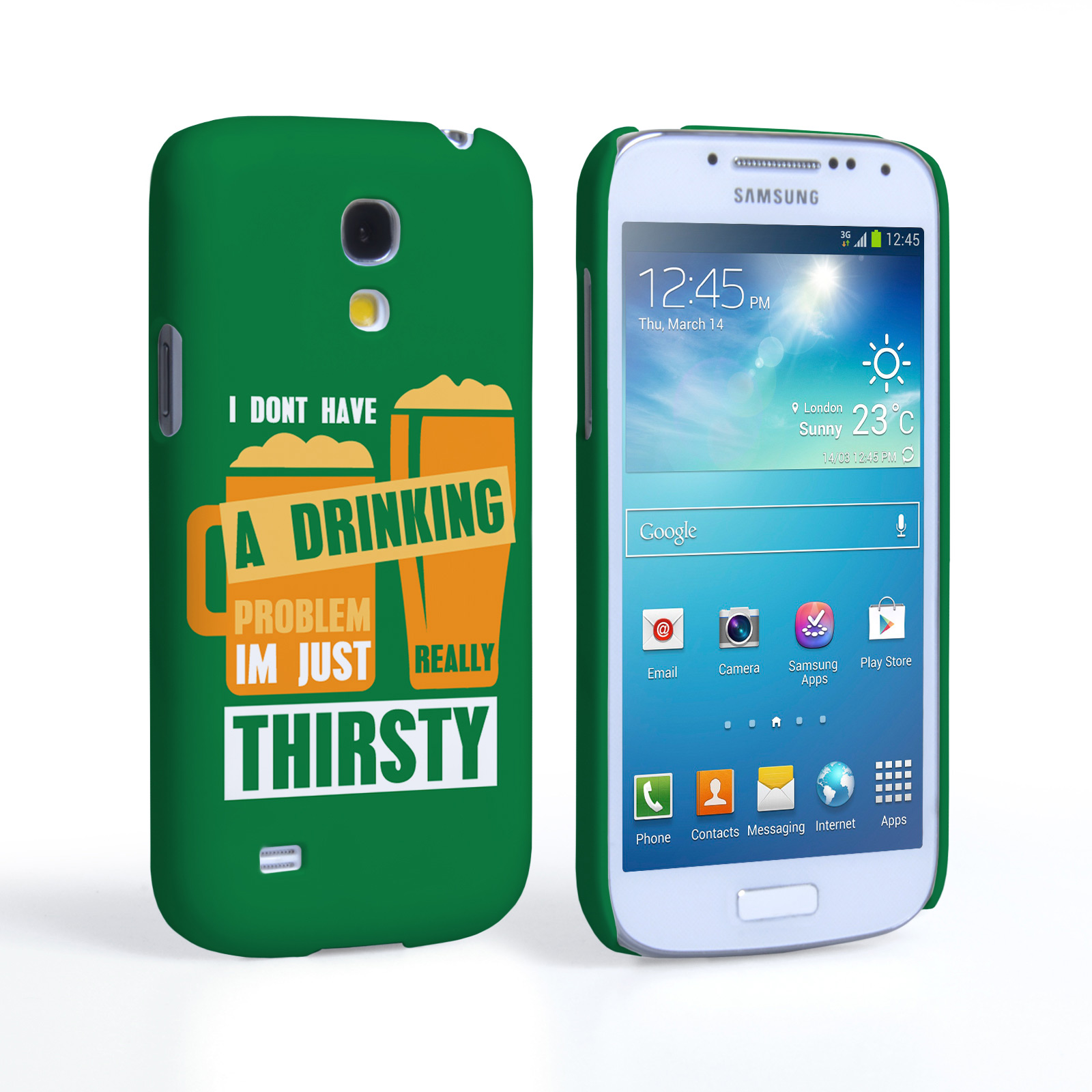 Caseflex Samsung Galaxy S4 Mini ‘Really Thirsty’ Quote Hard Case – Green