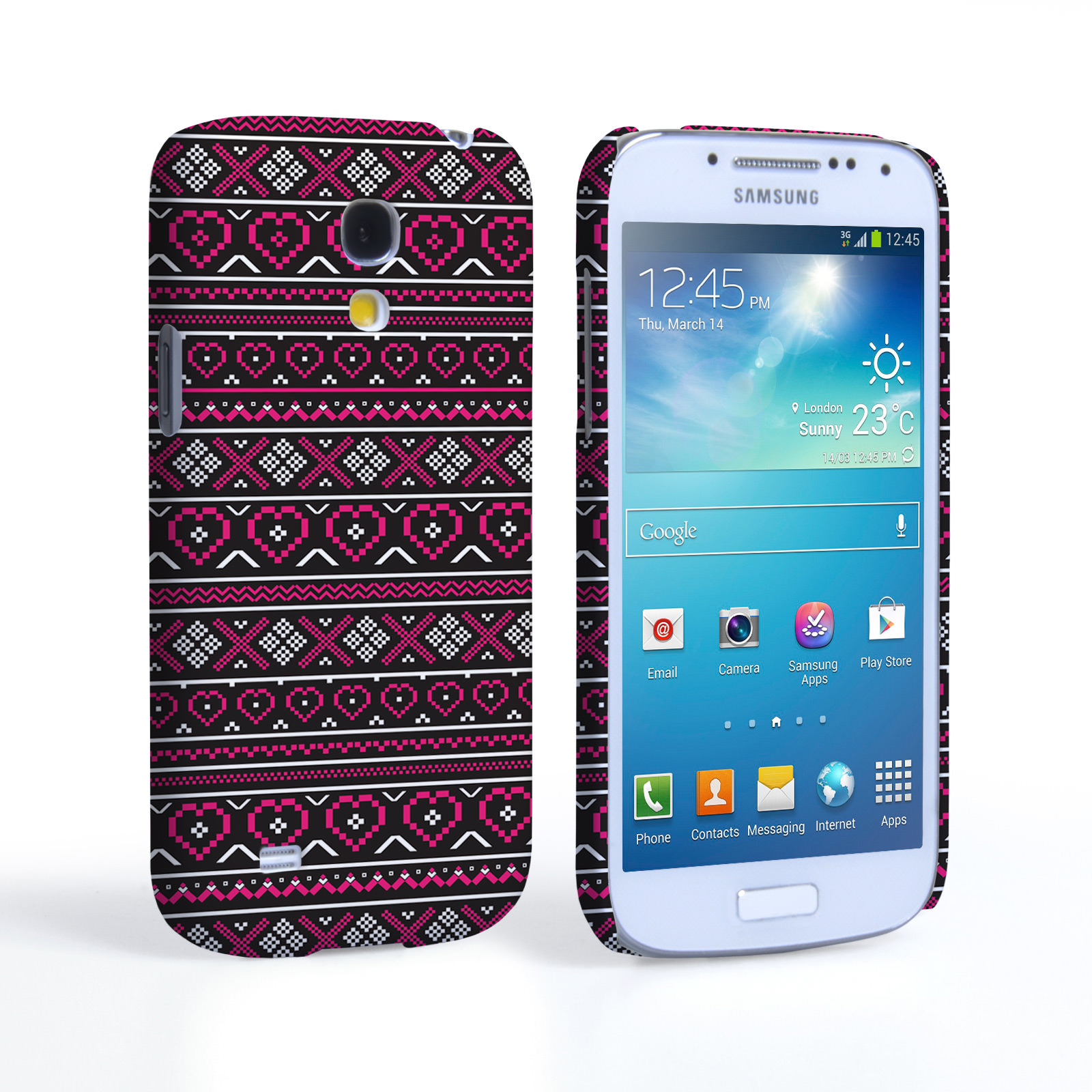 Caseflex Samsung Galaxy S4 Mini Fairisle Case – Pink and Black