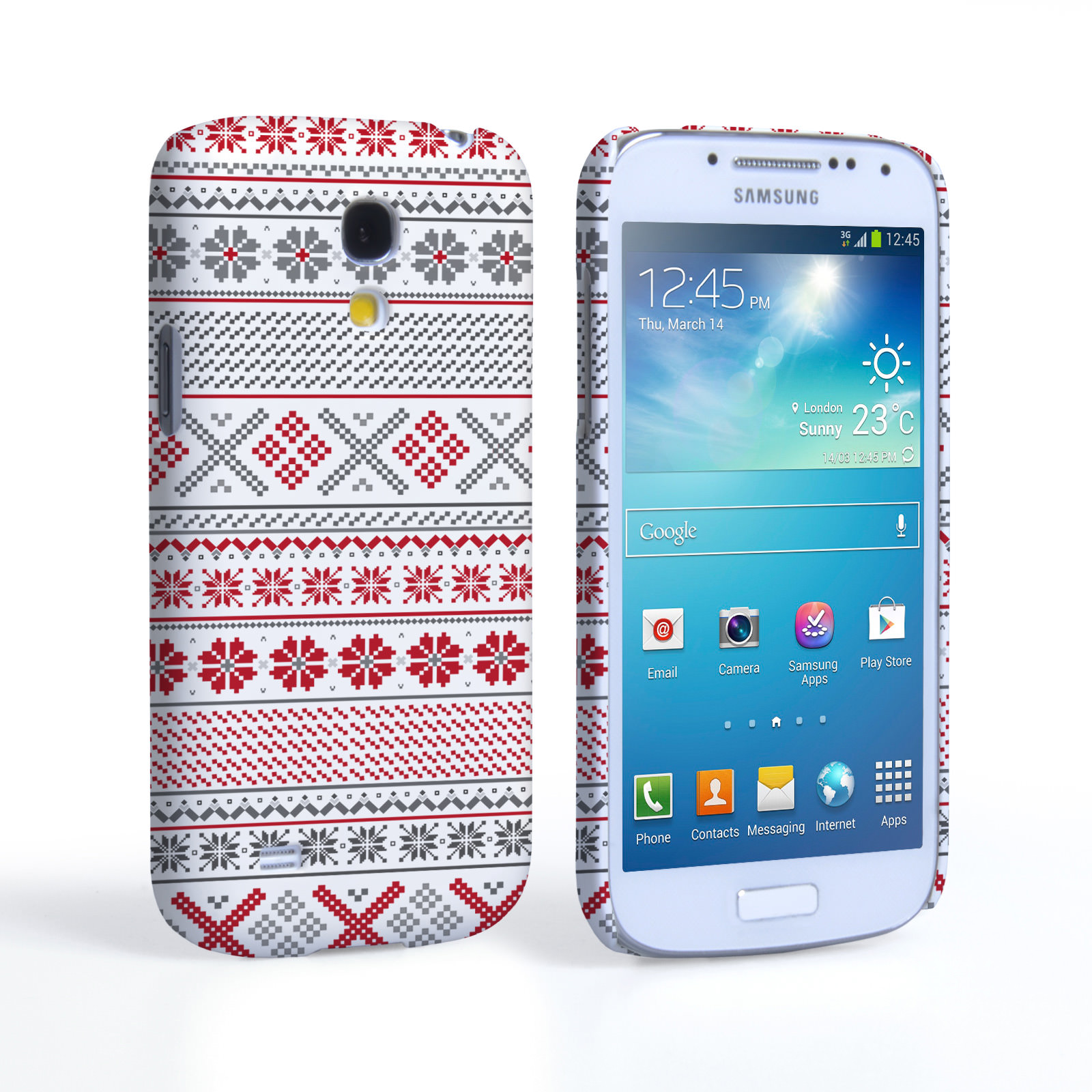 Caseflex Samsung Galaxy S4 Mini Fairisle Case – Red, White and Grey