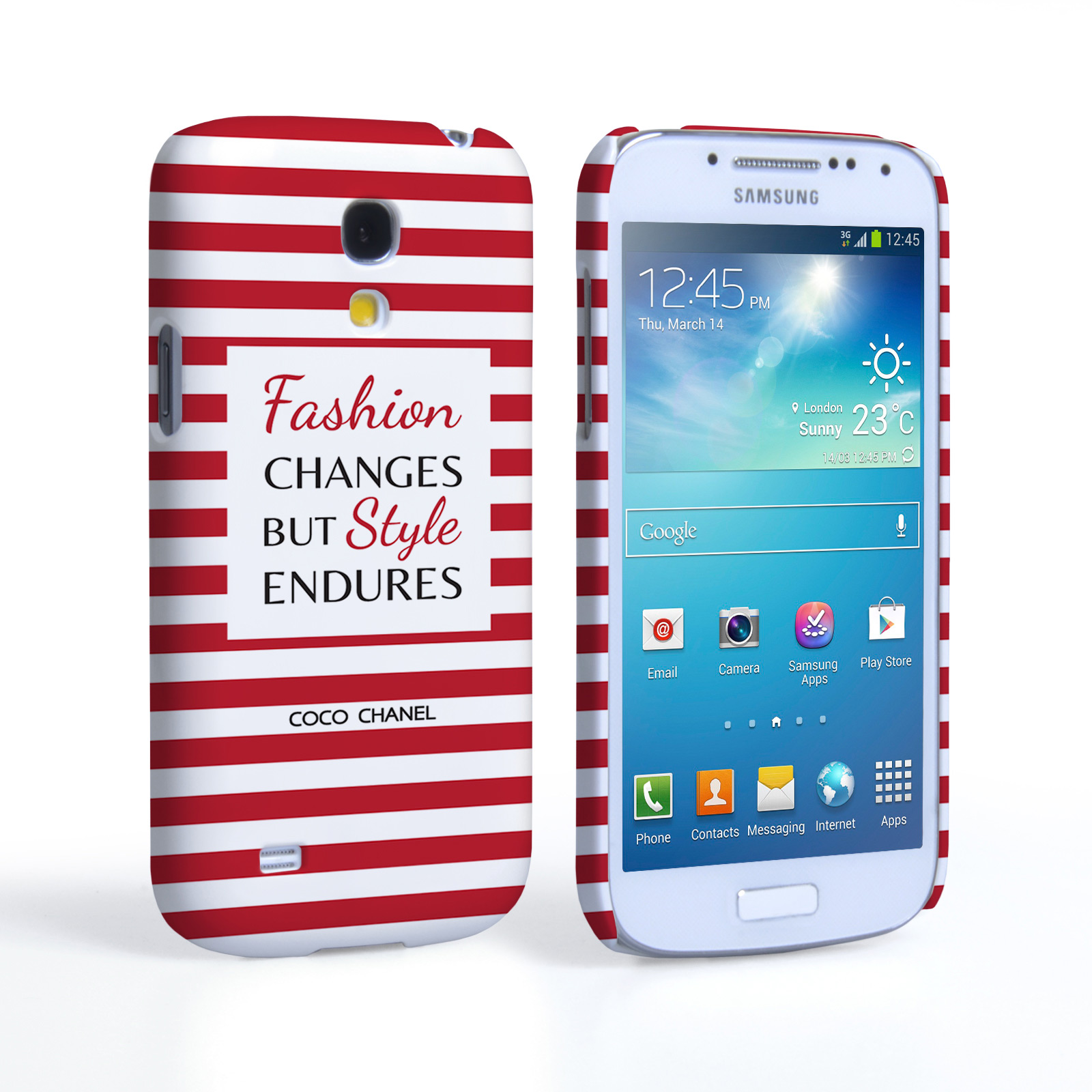 Caseflex Samsung Galaxy S4 Mini Chanel ‘Fashion Changes’ Quote Case – Red and White