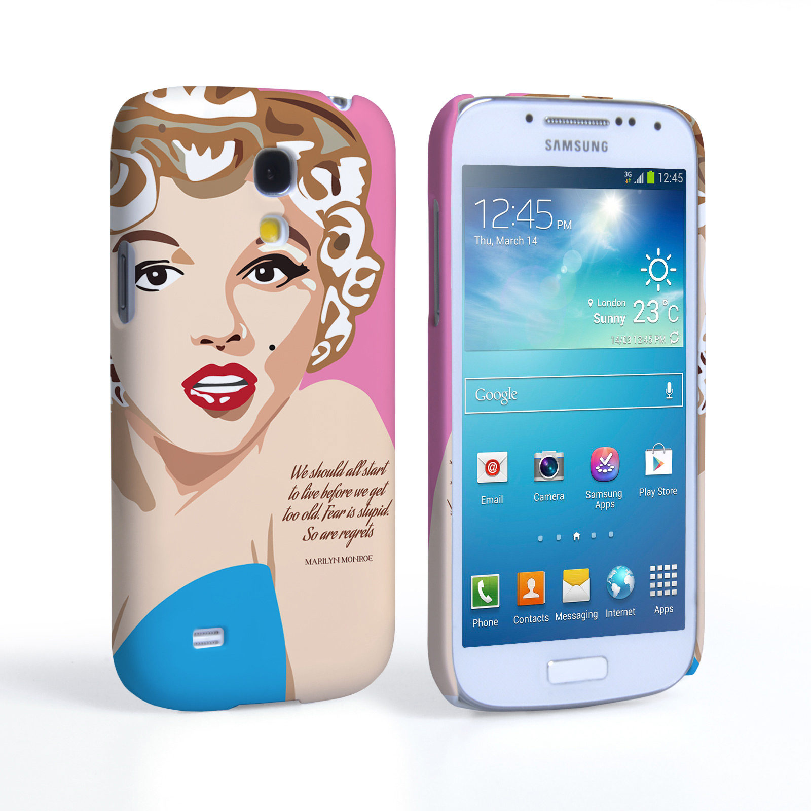 Caseflex Samsung Galaxy S4 Mini Marilyn Monroe ‘Fear is Stupid’ Quote Case