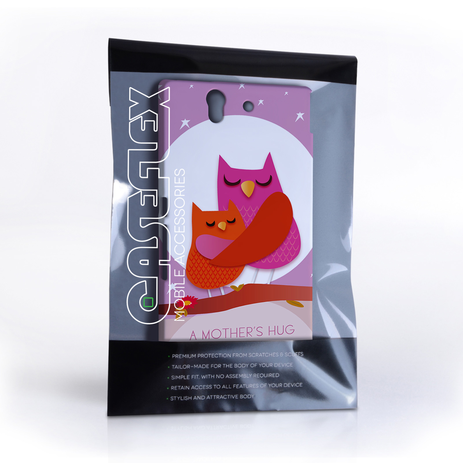 Caseflex Sony Xperia Z Mummy Owl Hard Case – Purple and Pink