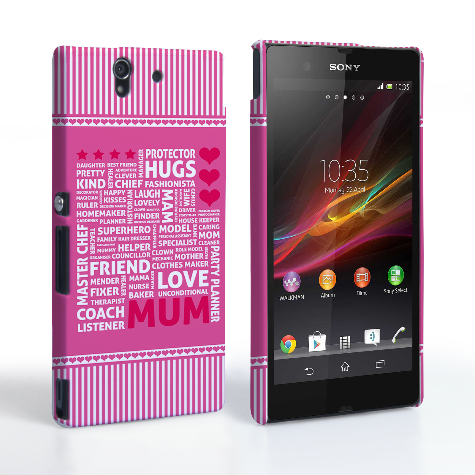 Caseflex Sony Xperia Z Mum Word Collage Hard Case – Pink
