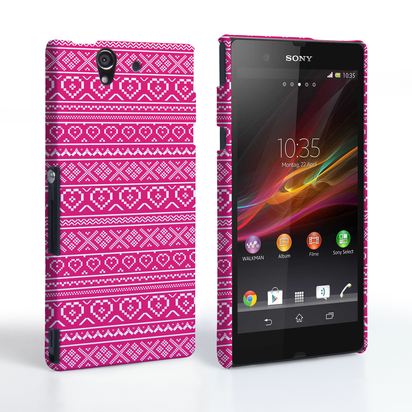 Caseflex Sony Xperia Z Fairisle Case – Pink and White