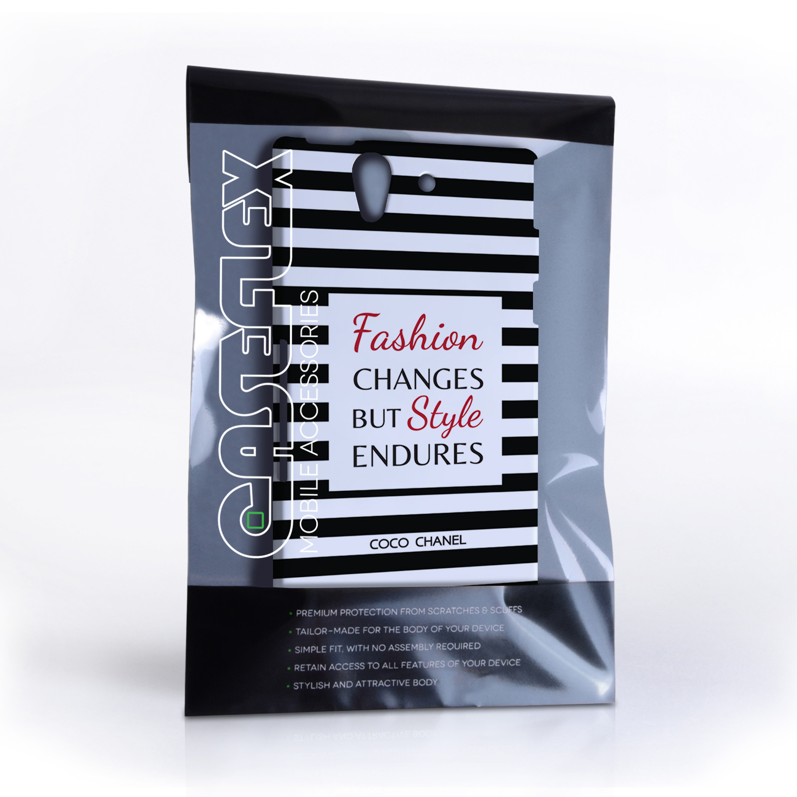 Caseflex Sony Xperia Z Chanel ‘Fashion Changes’ Quote Case – Black and White