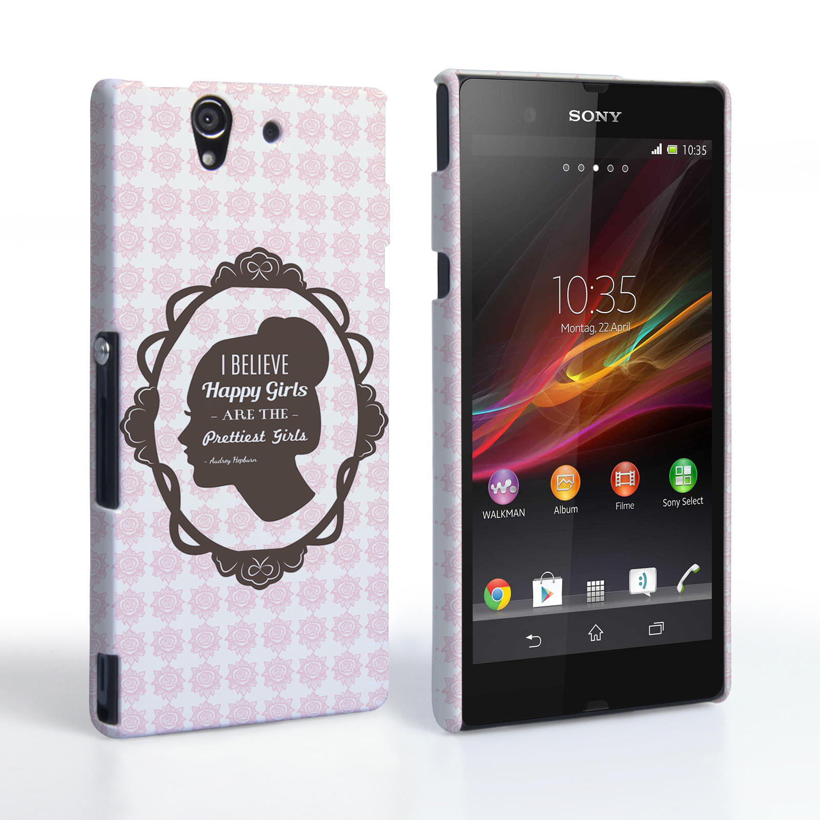 Caseflex Sony Xperia Z Audrey Hepburn ‘Happy Girls’ Quote Case